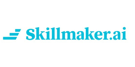 Skillmaker.ai logo in blue text with a stylized arrow symbol.