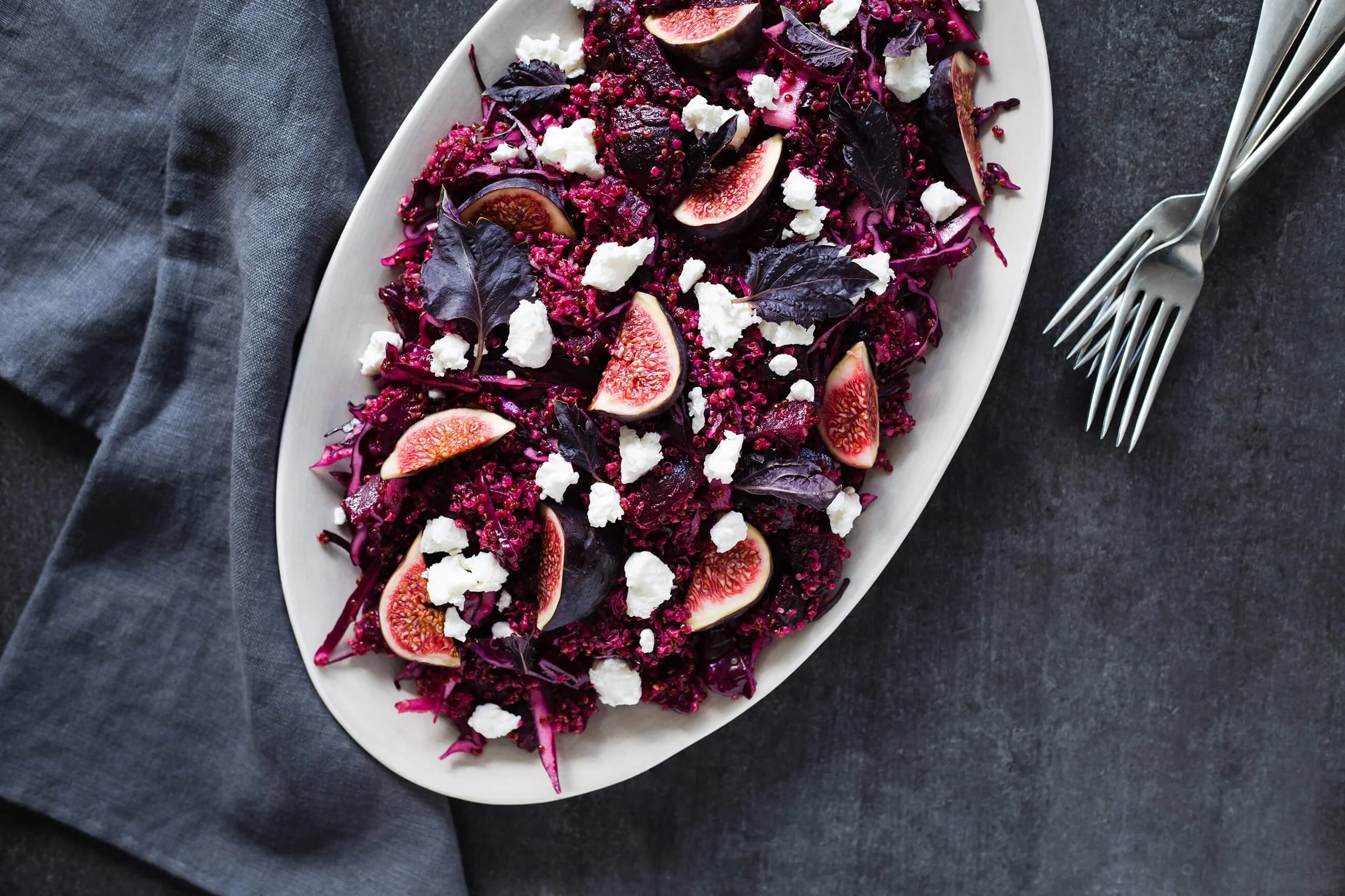 Salade purple rain _ Photographie Culinaire Montréal