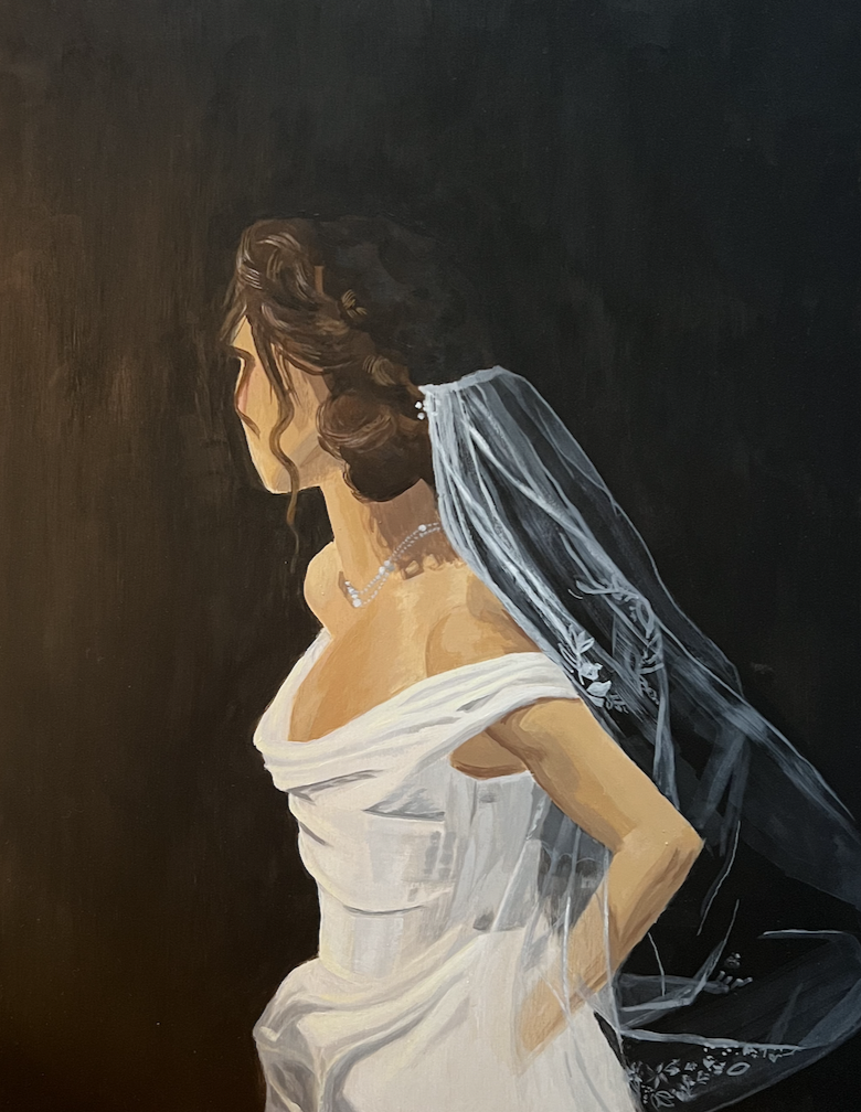 Sara's Wedding Day, Acrylic on Wood Panel, October 2024