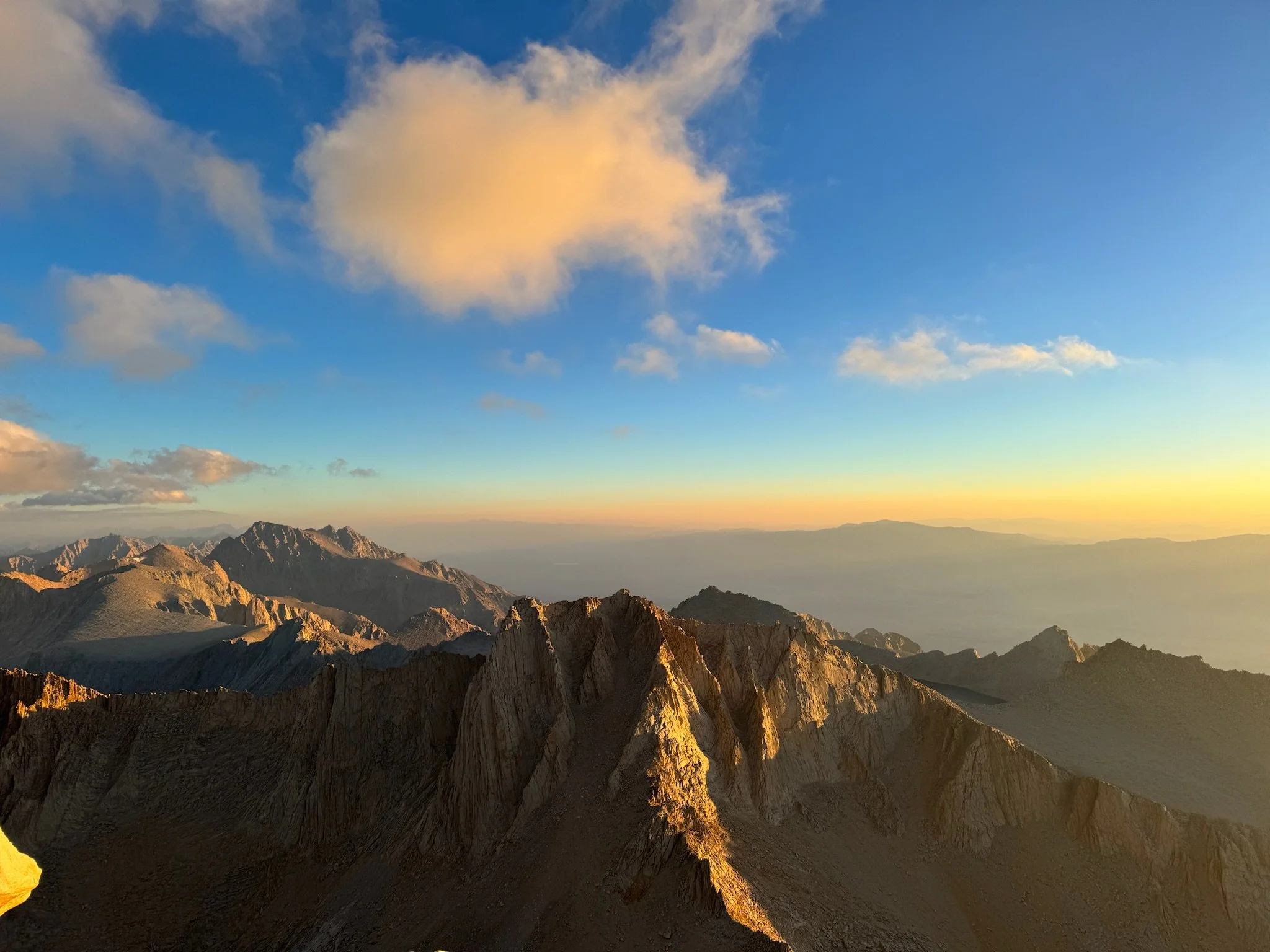 Sunrise at Mt. Whitney on the High Sierra Trail