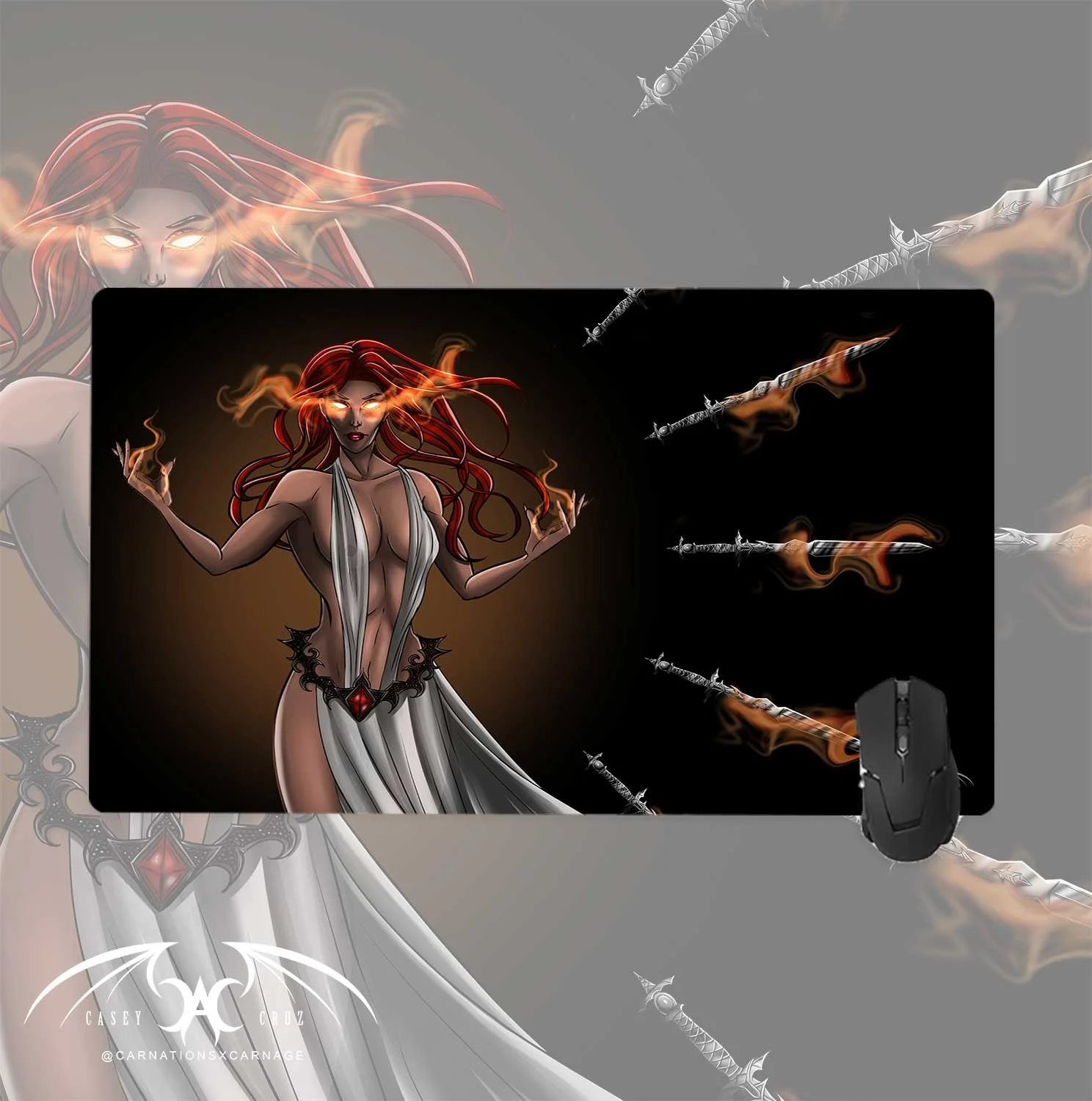 Queen of Swords Desk Mat/ Play Mat