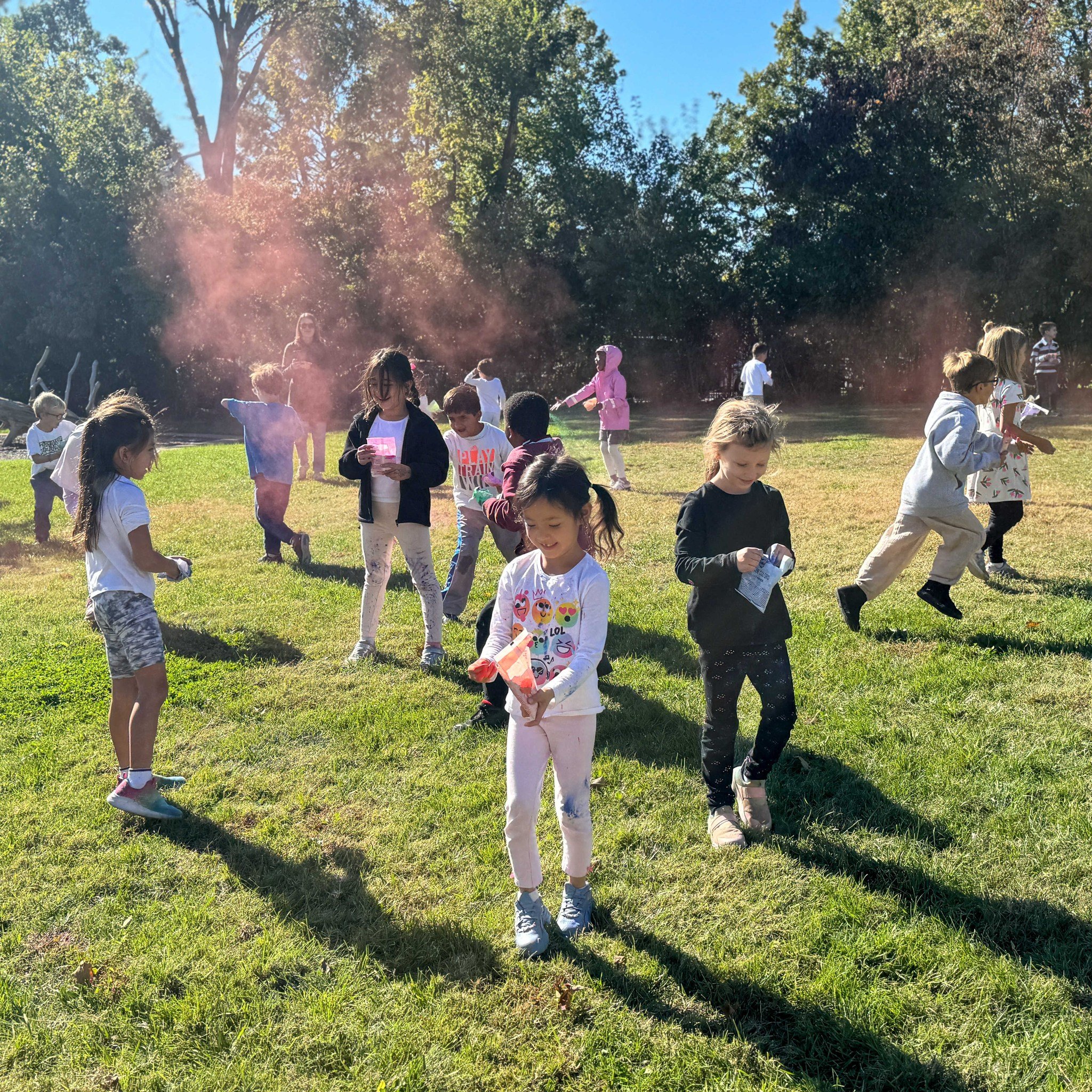 Daylight savings time may have just ended, but #ForsythSchool Grade 1 students are ready for spring! As part of their social studies unit on India, the students learned about Holi, the Hindu &quot;Festival of Colors&quot; that marks the arrival of sp