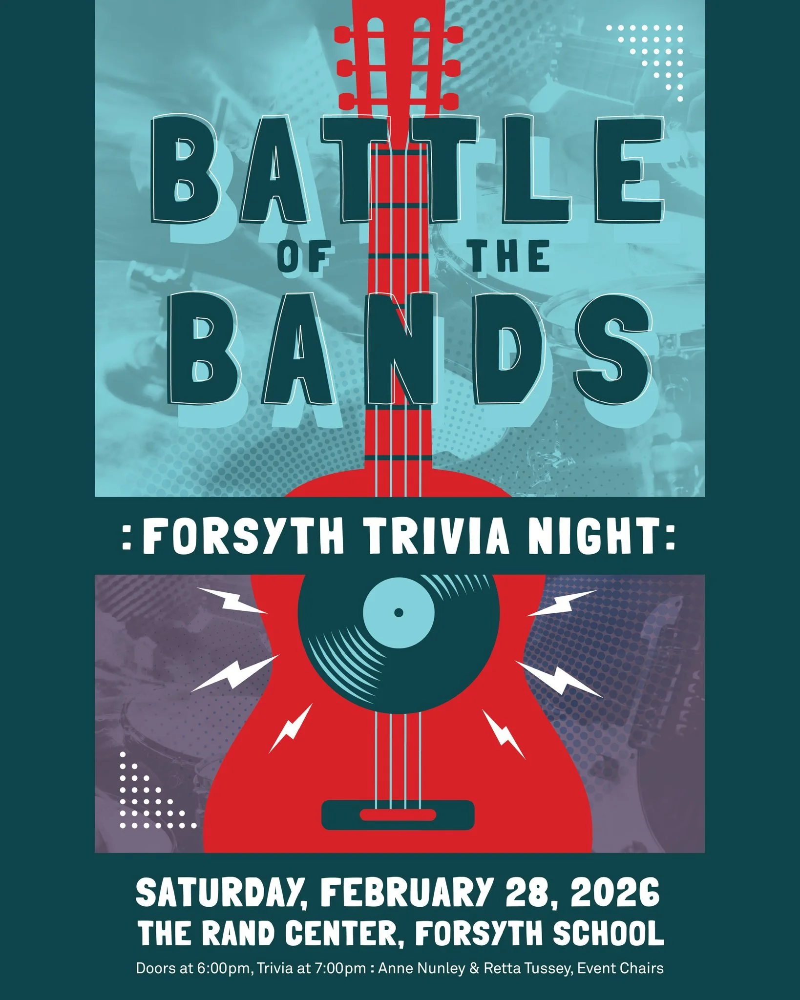 Turn up your knowledge. Turn up the competition. 🎸🎹🎤🤘

Save the date for the 2026 #ForsythSchool Trivia Night: Battle of the Bands on Saturday, February 28&mdash;when brains and bands collide at the ultimate trivia showdown!

Event registration a