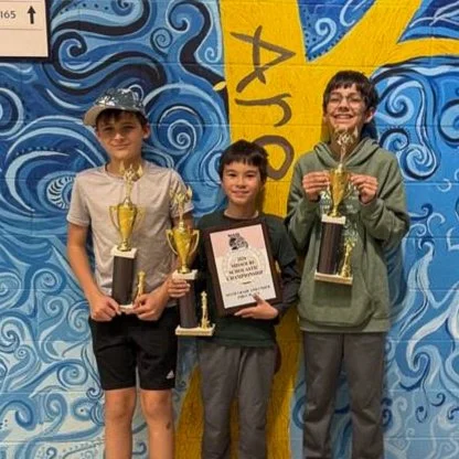 Congratulations to the #ForsythSchool Chess Team for taking 1st place in the K-6 section at the 2026 Missouri State Scholastic Chess Championship last Saturday, March 7! Pictured left to right are Niels (Grade 6), Teddy (Grade 3), and Marcus (Grade 6