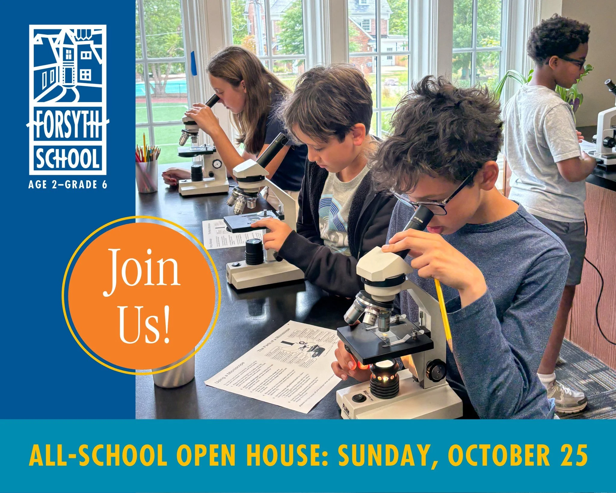 Find yourself at Forsyth on Sunday, October 25, for All-School Open House, 3:00&ndash;5:00pm! Perfect for families with candidates for any and every grade, All-School Open House is a wonderful opportunity to meet our classroom and specialist teachers