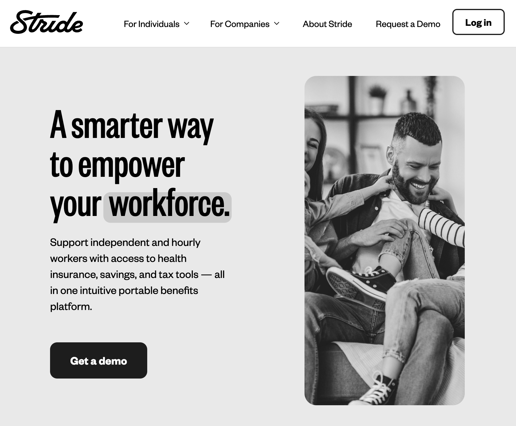 Stride Health landing page