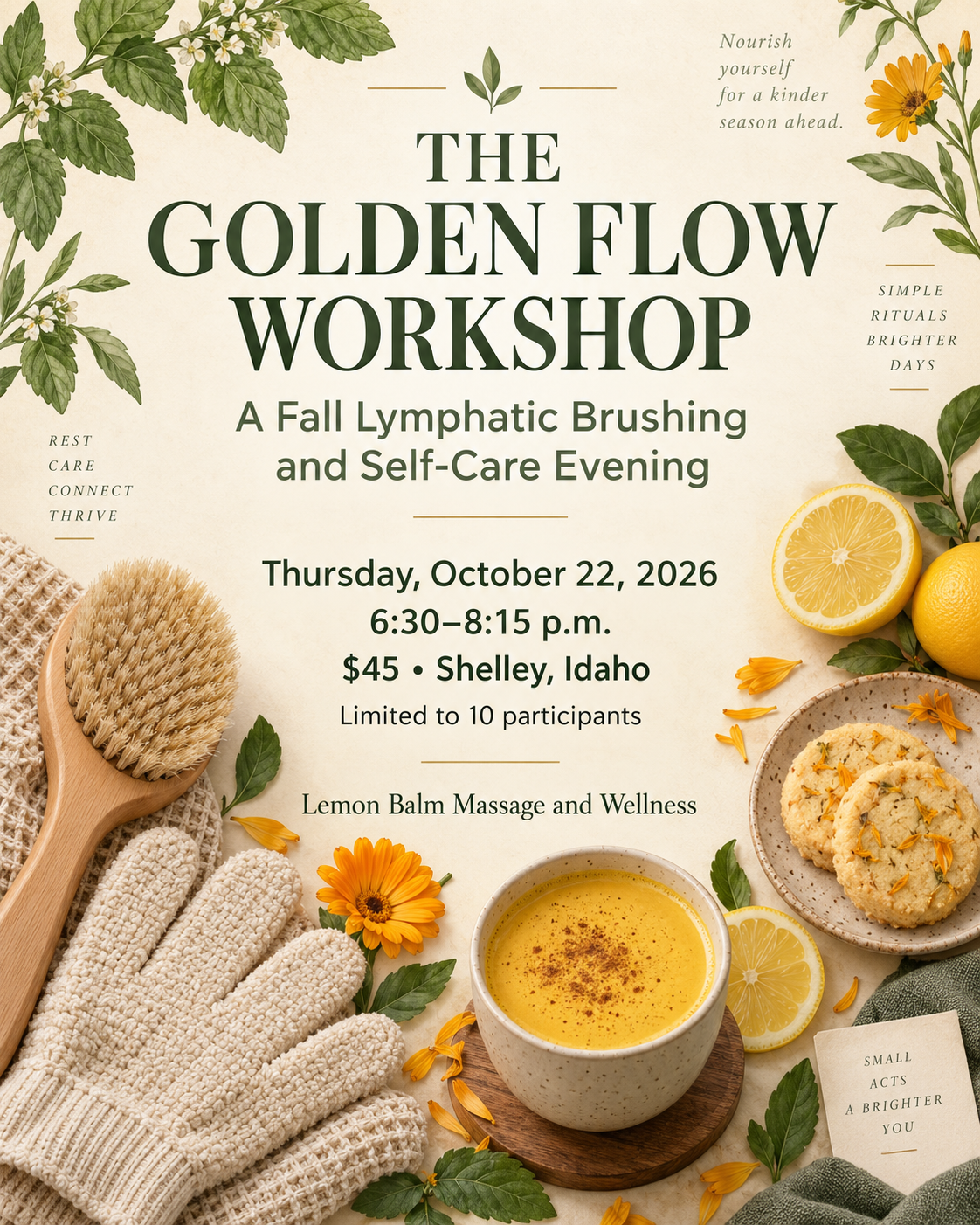 The Golden Flow Workshop: A Fall Lymphatic Brushing and Self-Care Evening