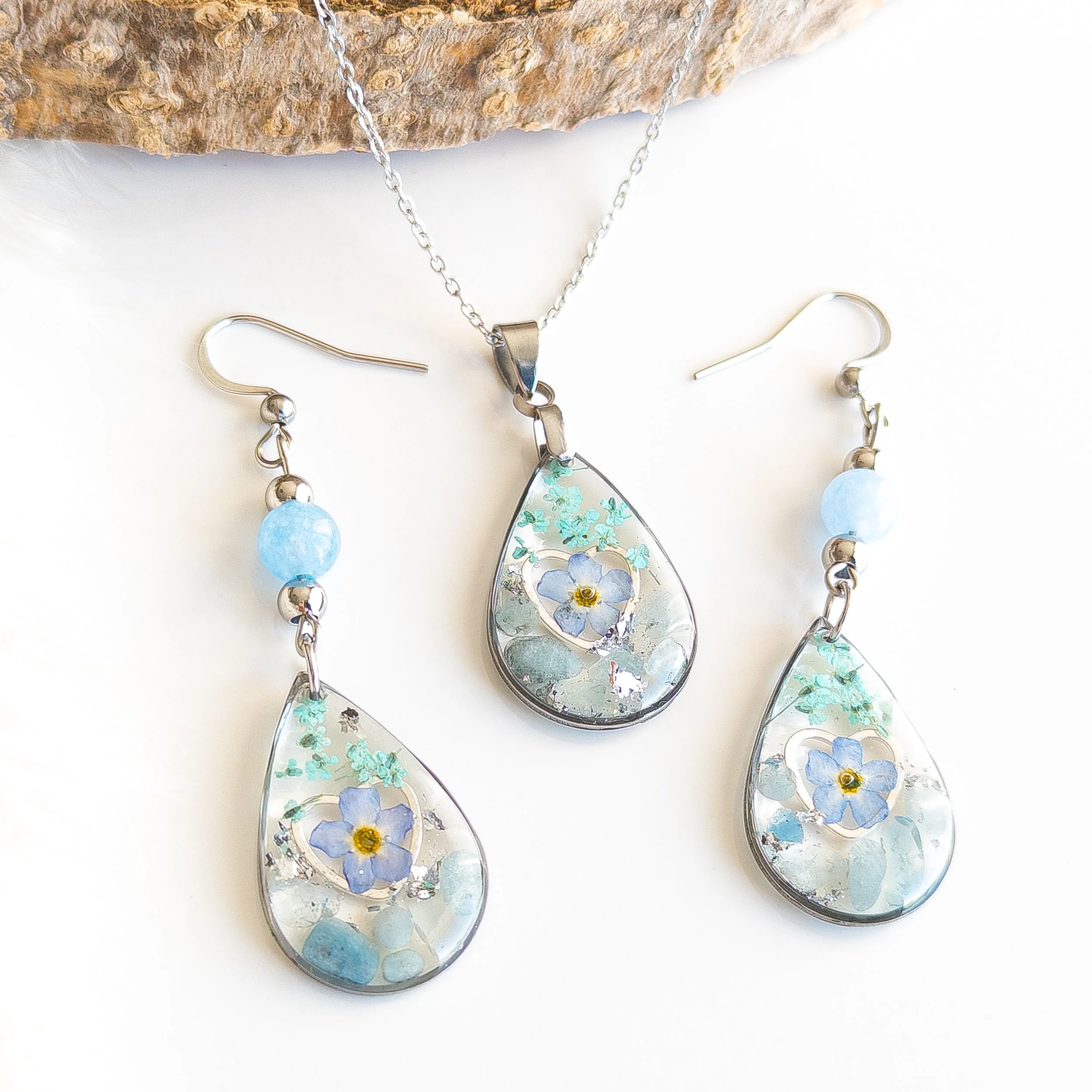 Forget-Me-Not and Aquamarine – Blue Jewellery Set