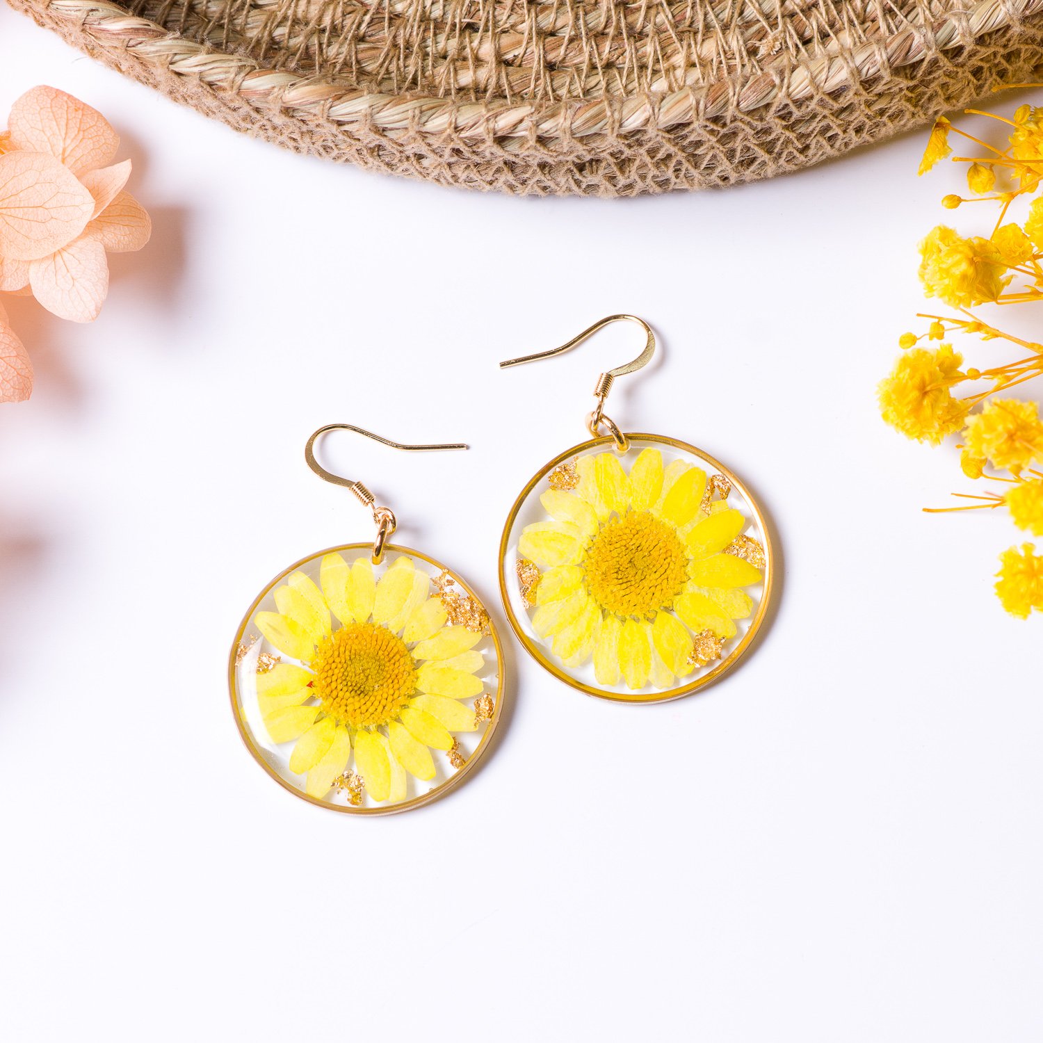Round Flower Dangles