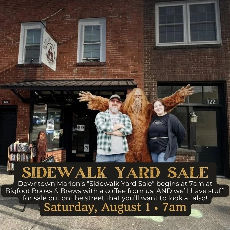 Sidewalk Yard Sale Day at Bigfoot Books &amp; Brews!