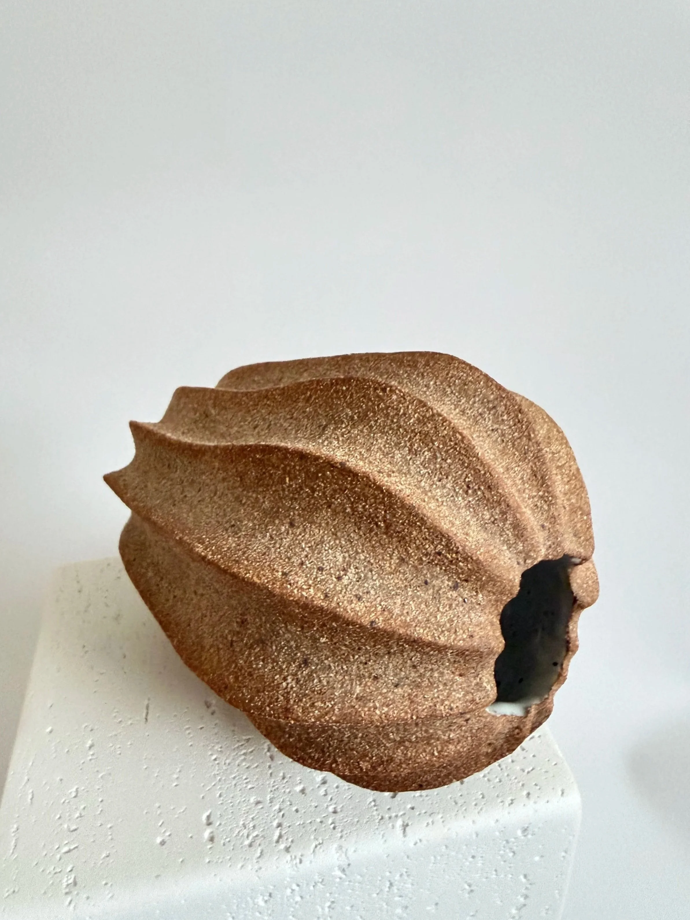 Swirled Stoneware Vase