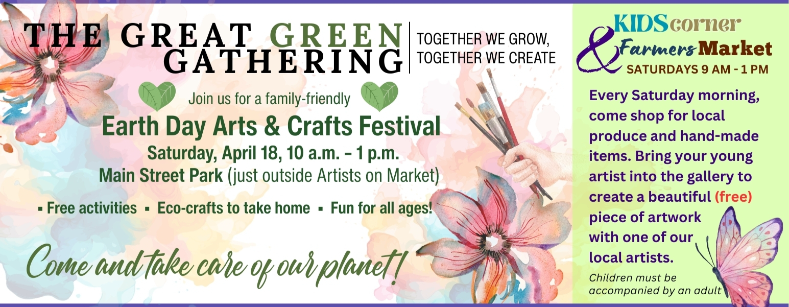 Flyer promoting the Great Green Gathering Earth Day arts and crafts festival