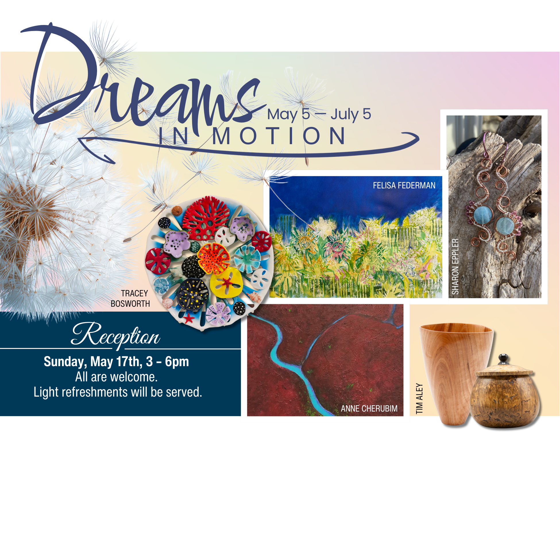 Flyer for Dreams In Motion art show