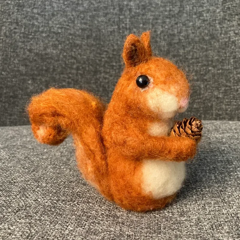 A needle felted squirrel