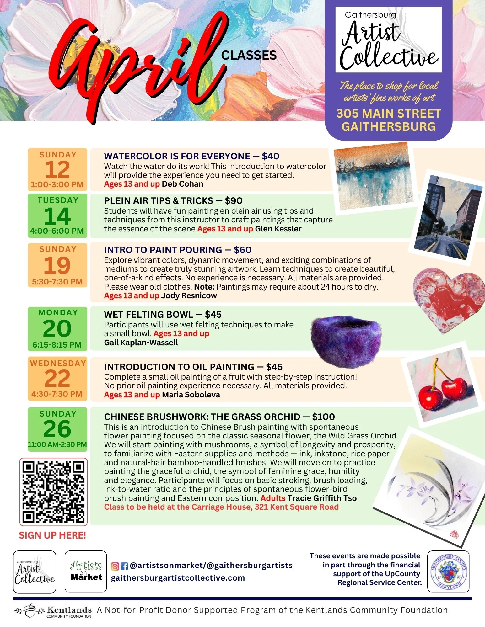 Artists on Market April class flyer