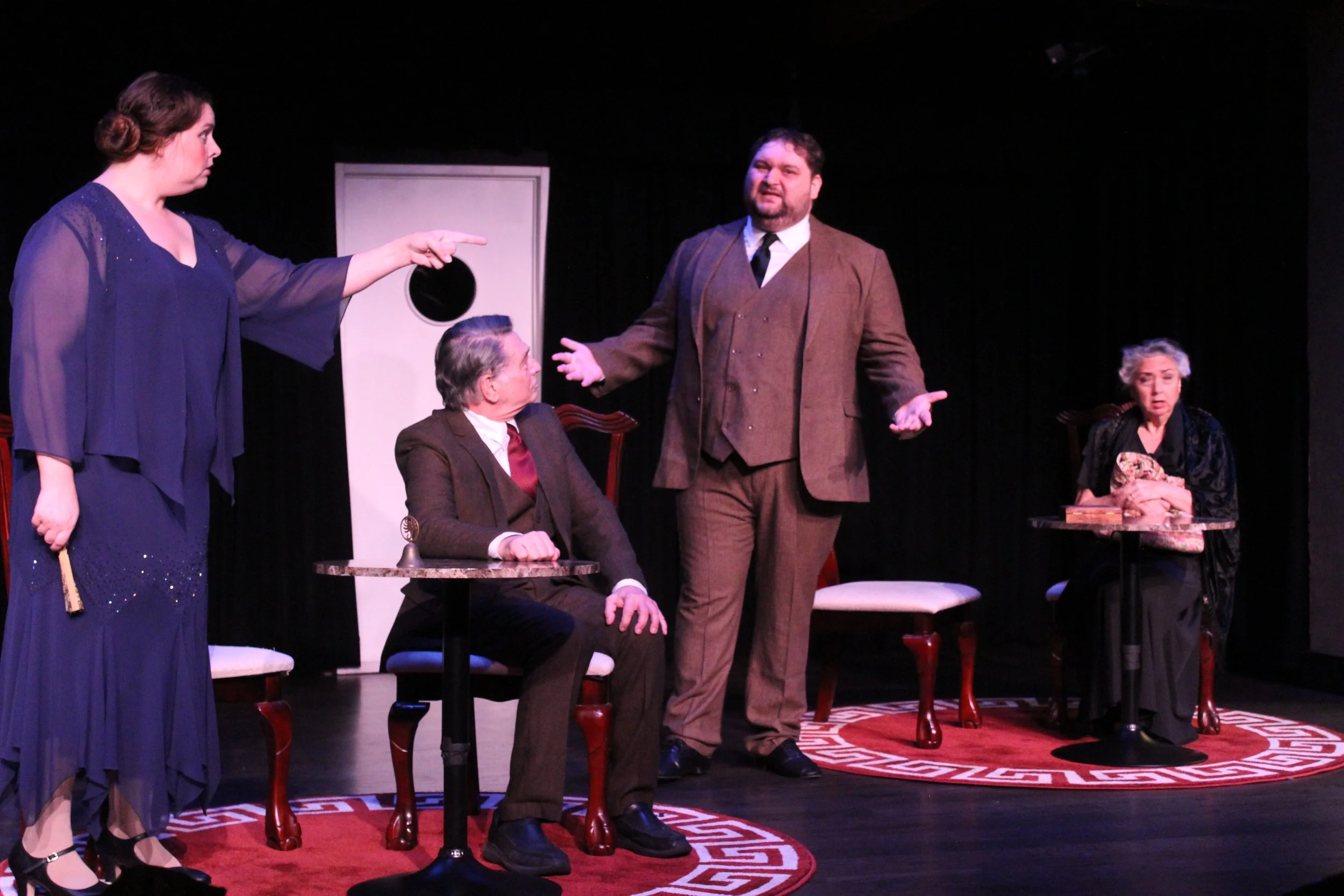 Charcters arguing in the Kentlands Community Players' production of 'Outward Bound'