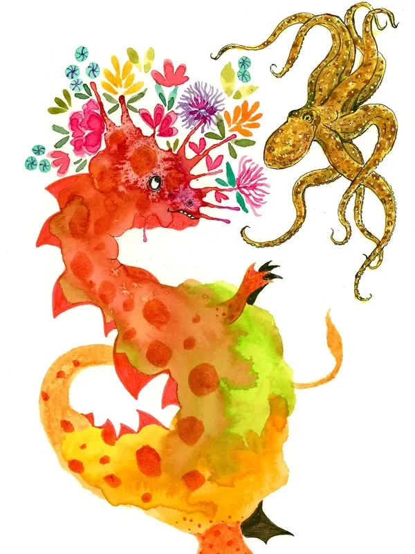 A monster painted with water color