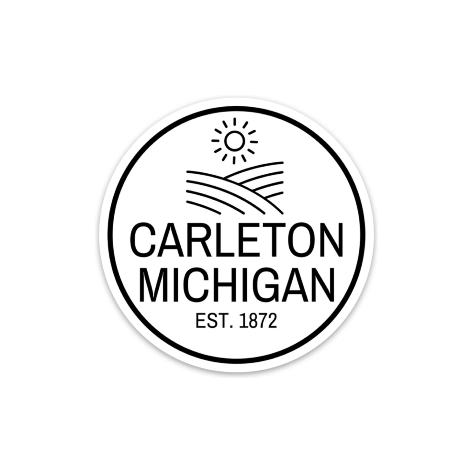3" ROUND CARLETON STICKER
