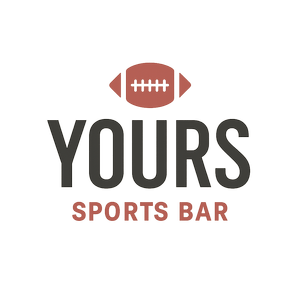 Logo mit einem Football über dem Text 'Yours Sports Bar'.