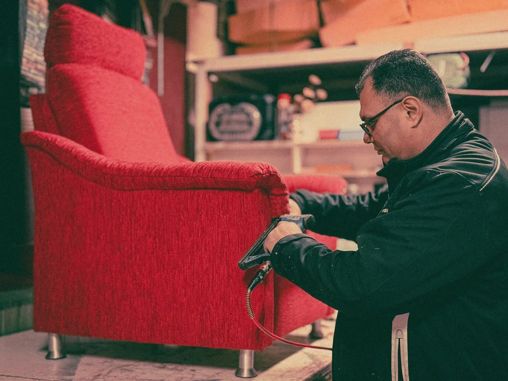 Arbeit in der Polsterei