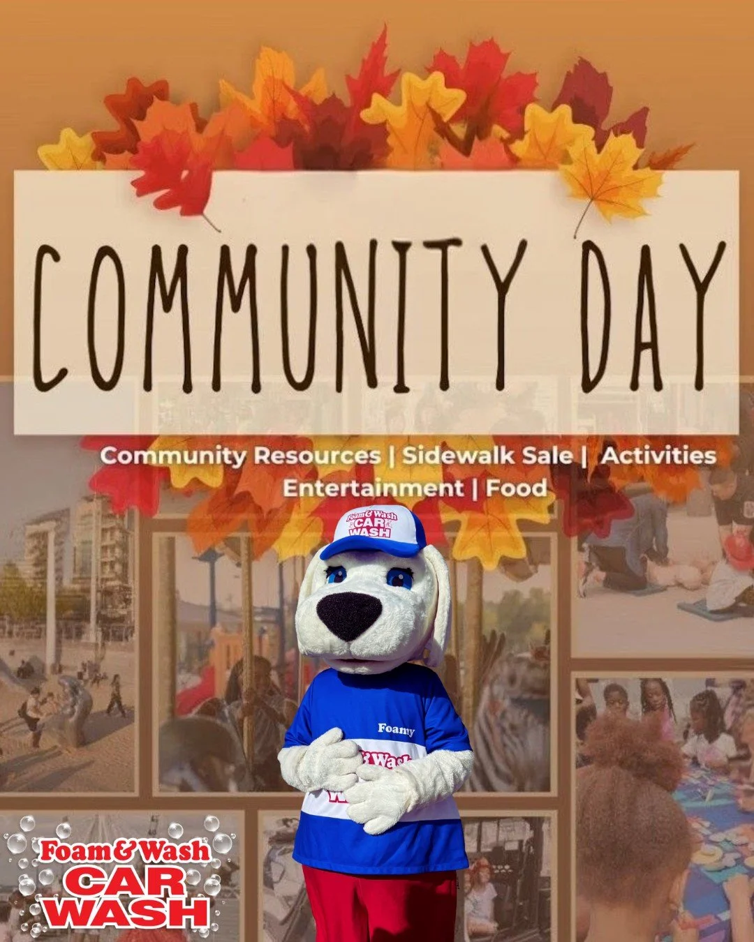Foamy will be at the Community Day for Domestic Violence at Schlathaus Park on Oct 11th. The event is 11-4pm! Come say hi! 🐶