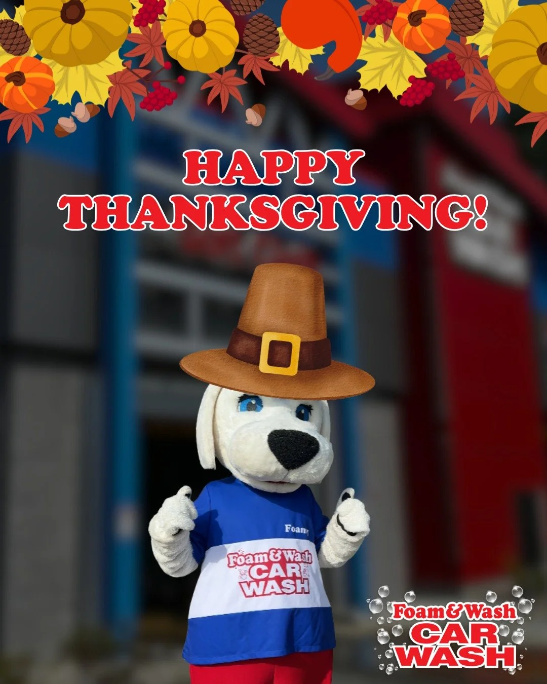From all of us at Foam &amp; Wash, Happy Thanksgiving! 🦃