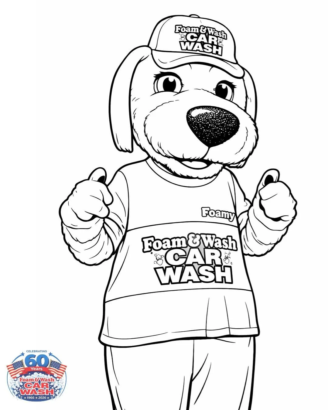 Foamy looks good as a coloring book character! 🖍️📖