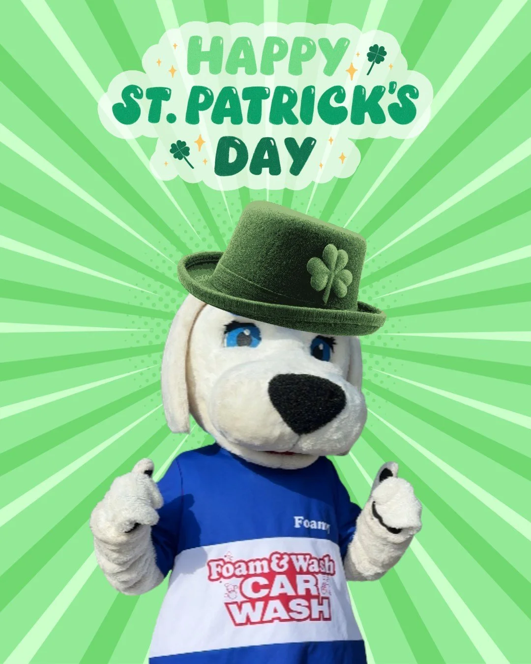Happy St. Patrick's Day from Foam &amp; Wash! 🍀