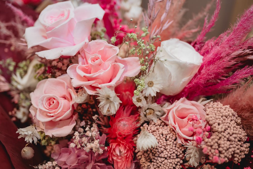 Beautiful pink wedding flowers