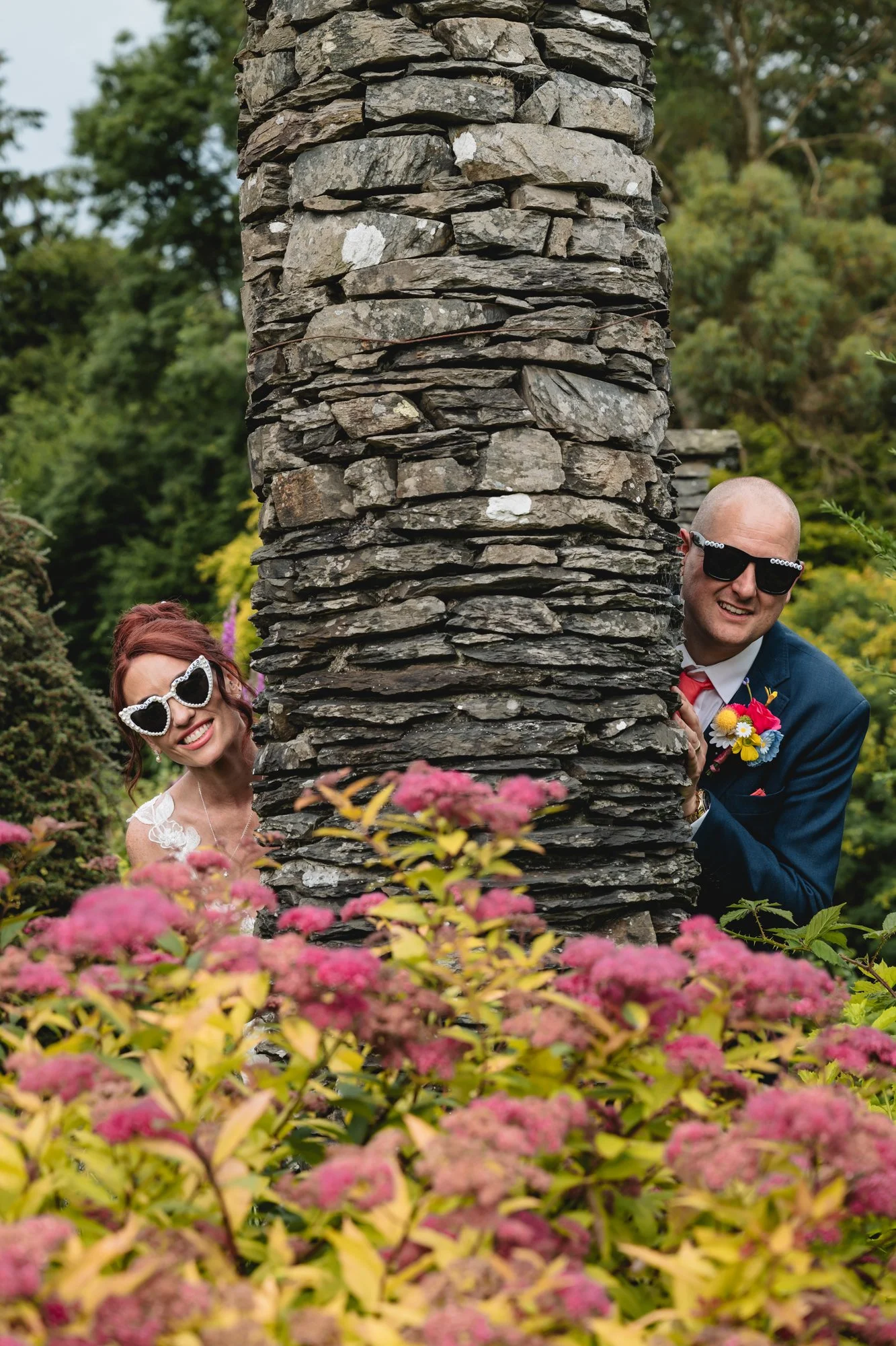 Fun Wedding portrait of couple