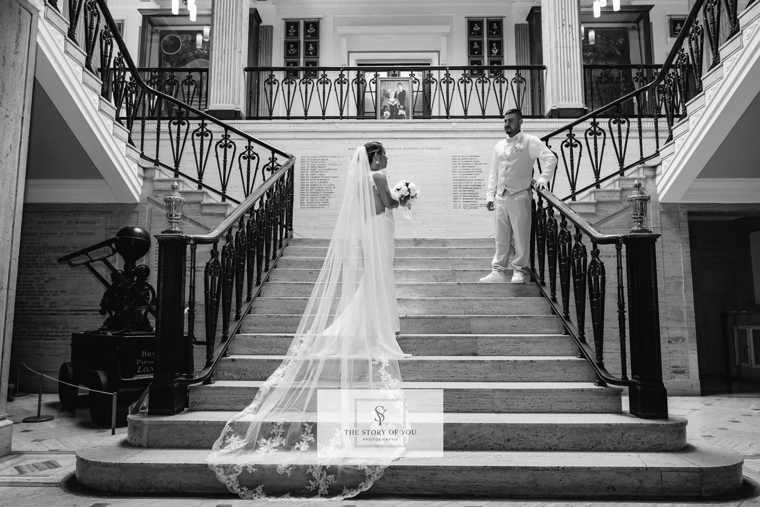 Couple on the steps of Barnsley Town Hall