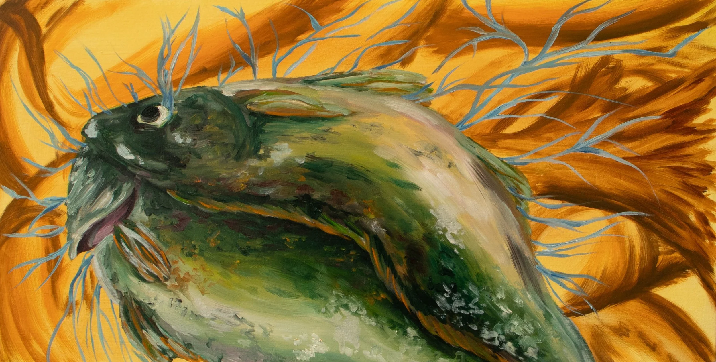 Energy Exchanges; Searching for Water | 2024 | Oil on Canvas | 12" x 24"