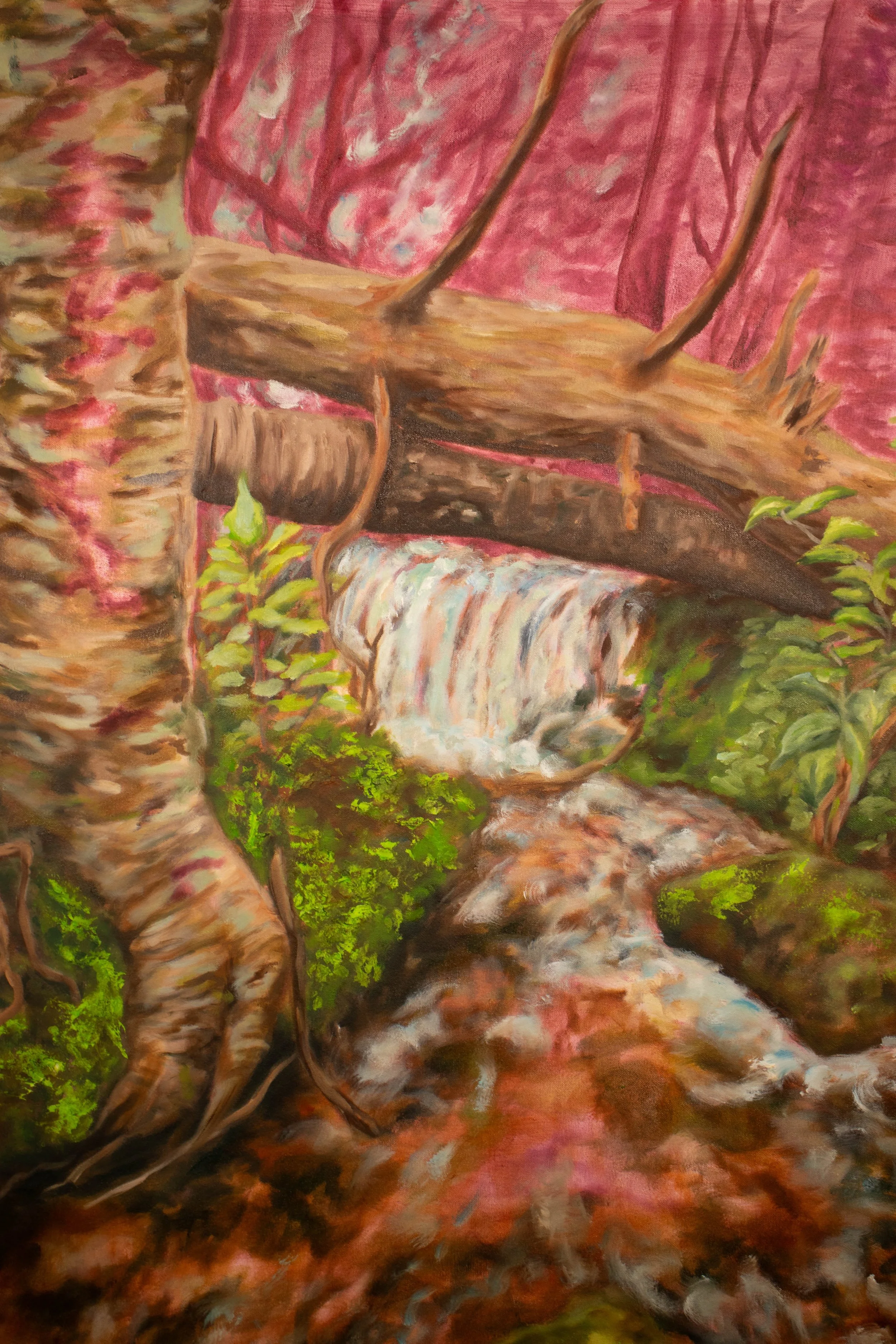 Wash me away with the rain, so that I can imbed into the crevices, and age with every breath of new life. | 2024 | Oil on Canvas | 36" x 24"