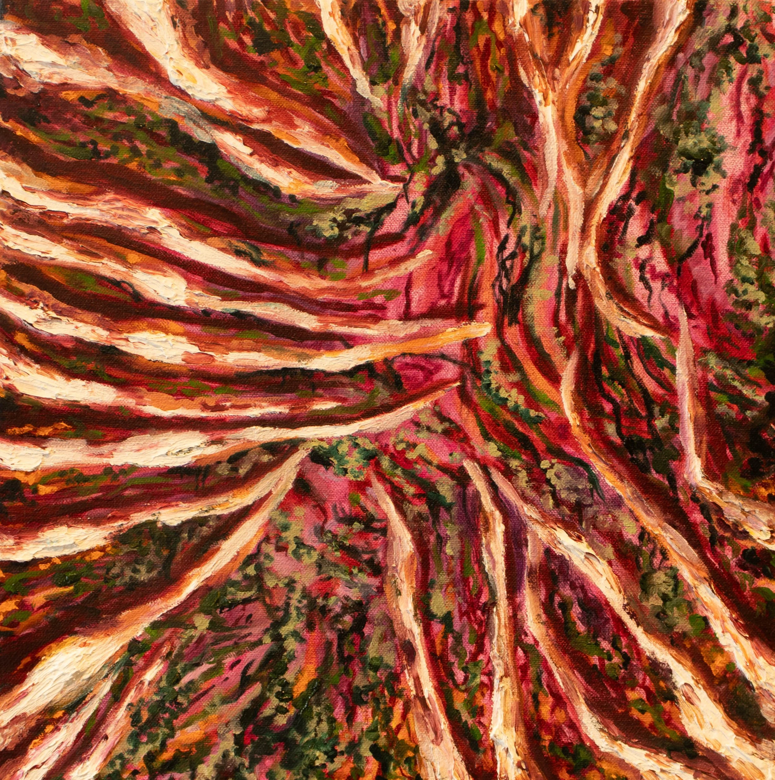 Cavernous Vessel, I Know Collapse
2024
Oil on Canvas, Cold Wax Medium
1' x 1'