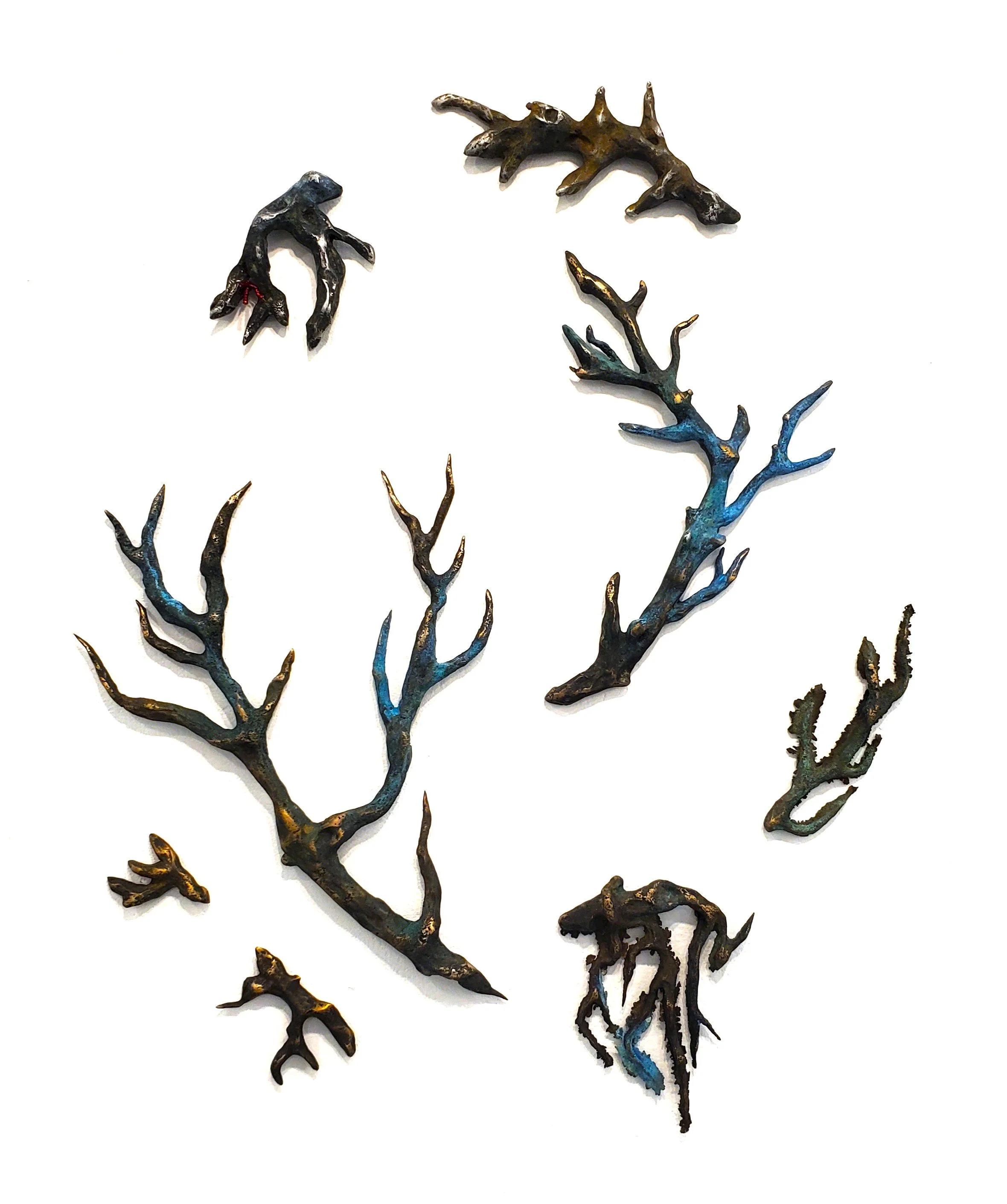 Cyclical Affinities | 2024-25 | Cast Bronze and Aluminum, Patina | 28" x 36"
