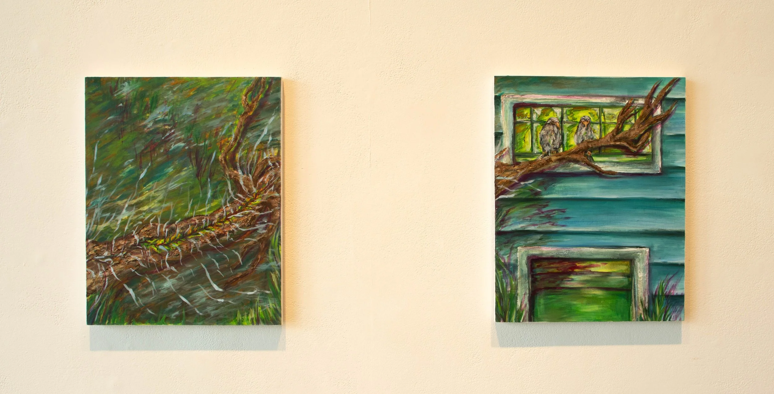 Cavities of Connection
2024
Oil on Panel Board, Cold Wax Medium
Diptych
14 in x 11 in each