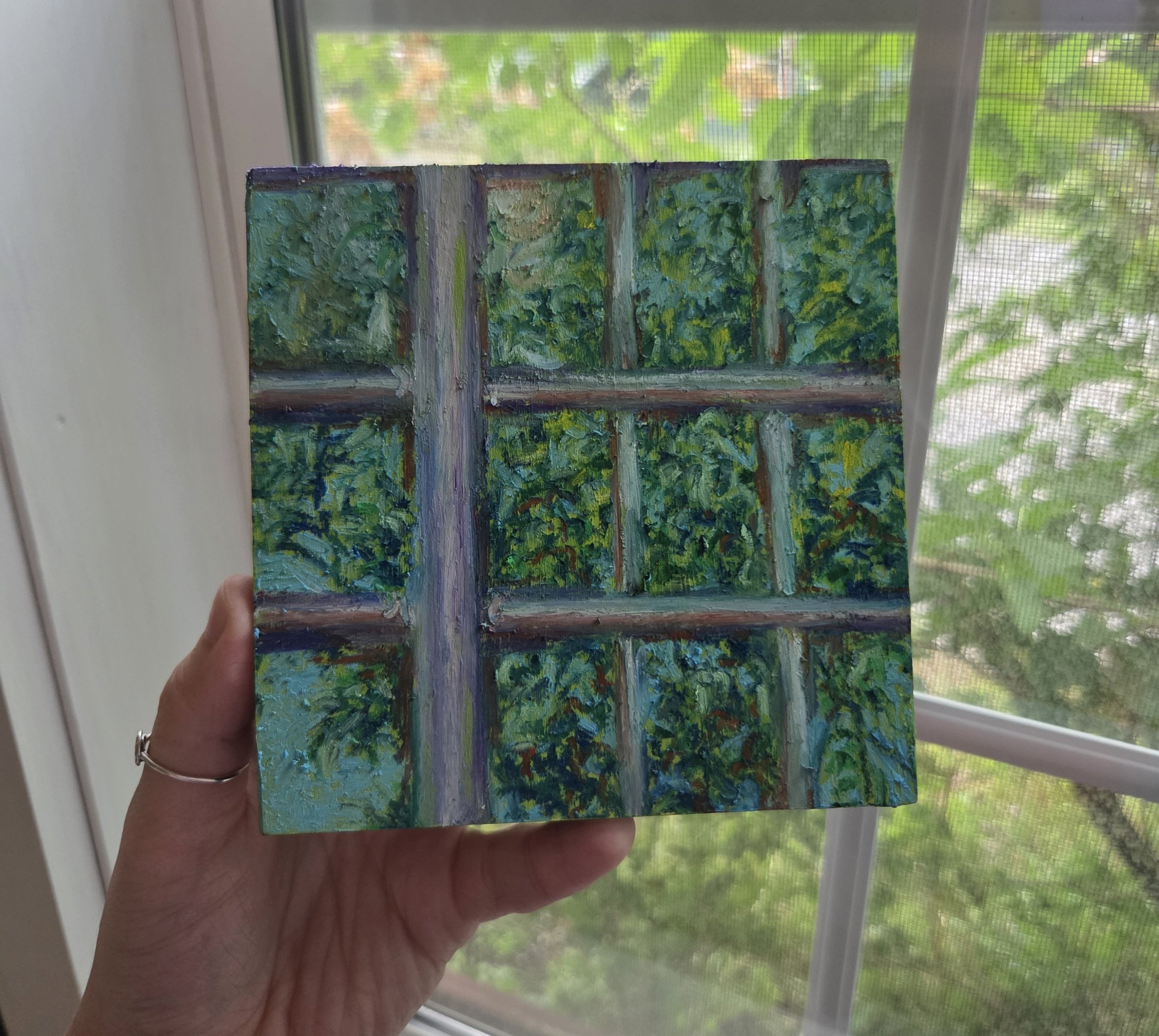 Oil Pastel Window Study