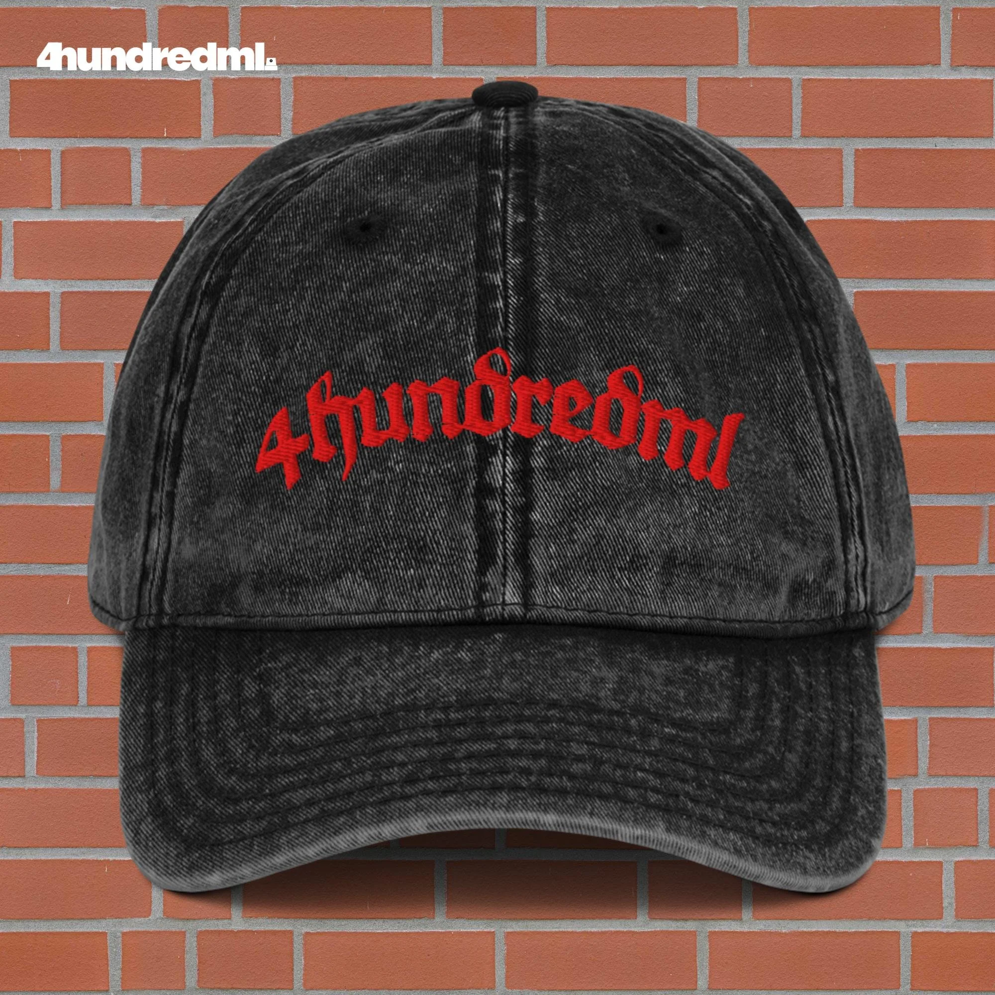 4hundredml embroidered vintage dad cap