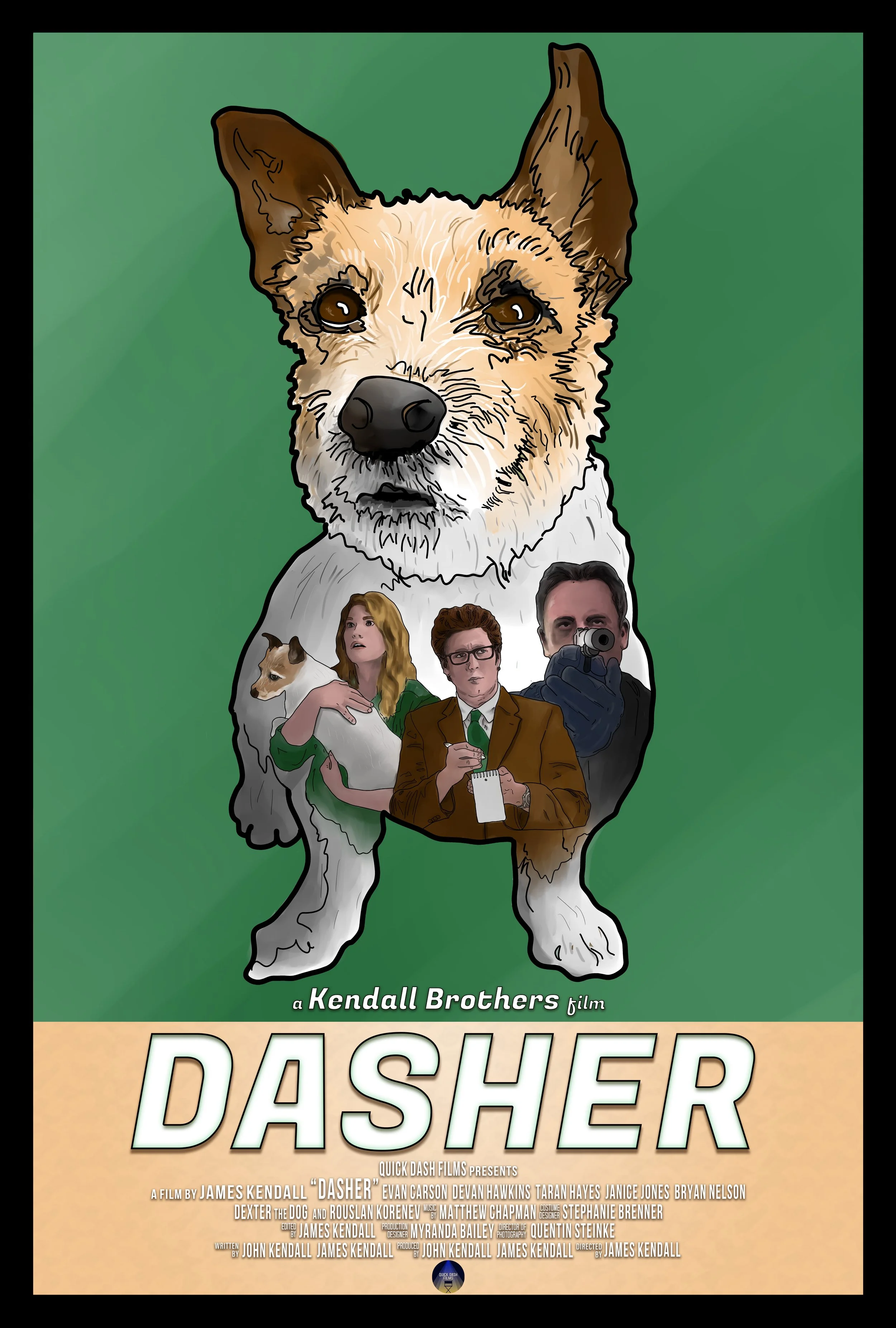 The poster for "DASHER", a Kendall Brother's Film.
