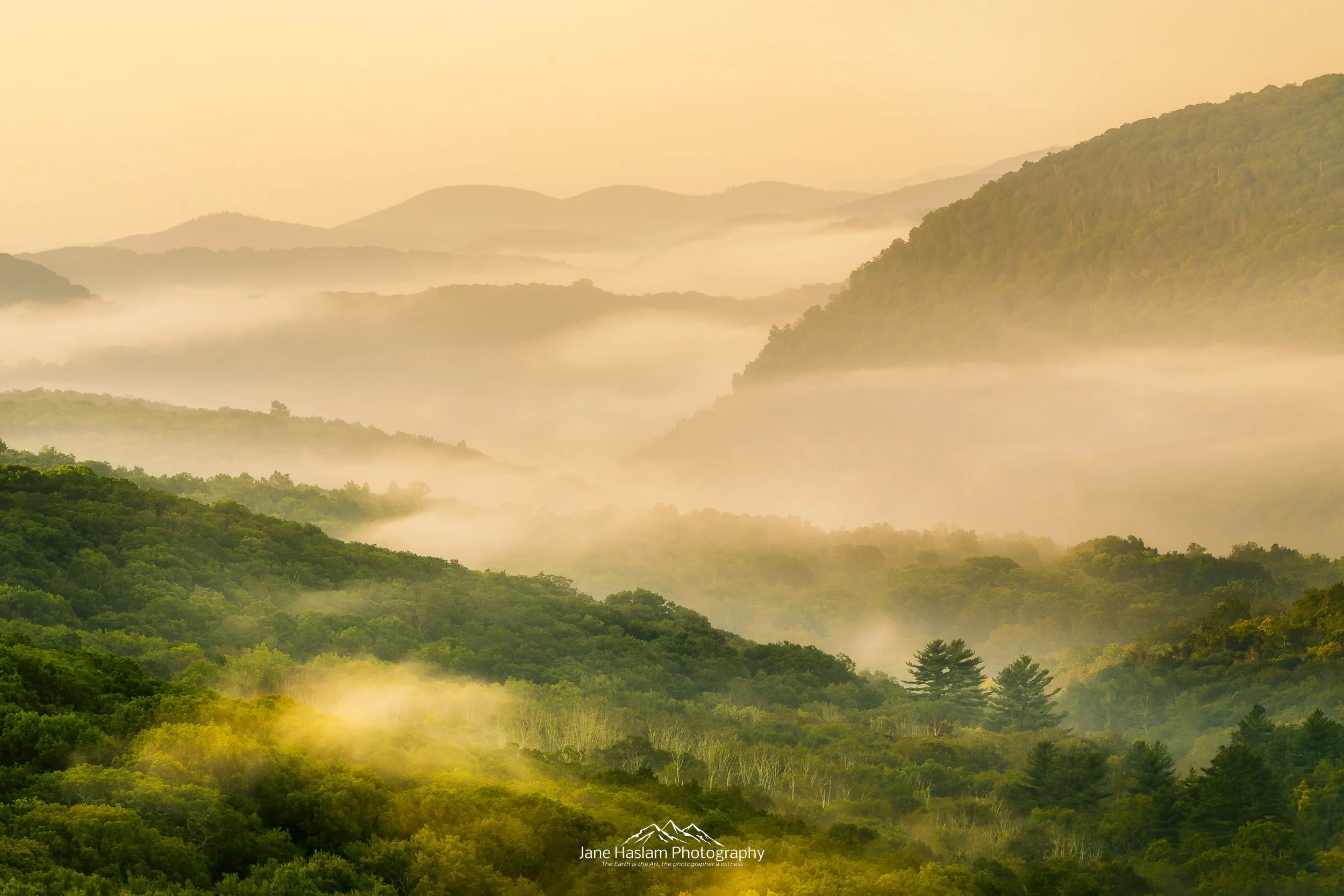 Early Morning inversions fill the Housatonic Valley in Kent, Connecticut