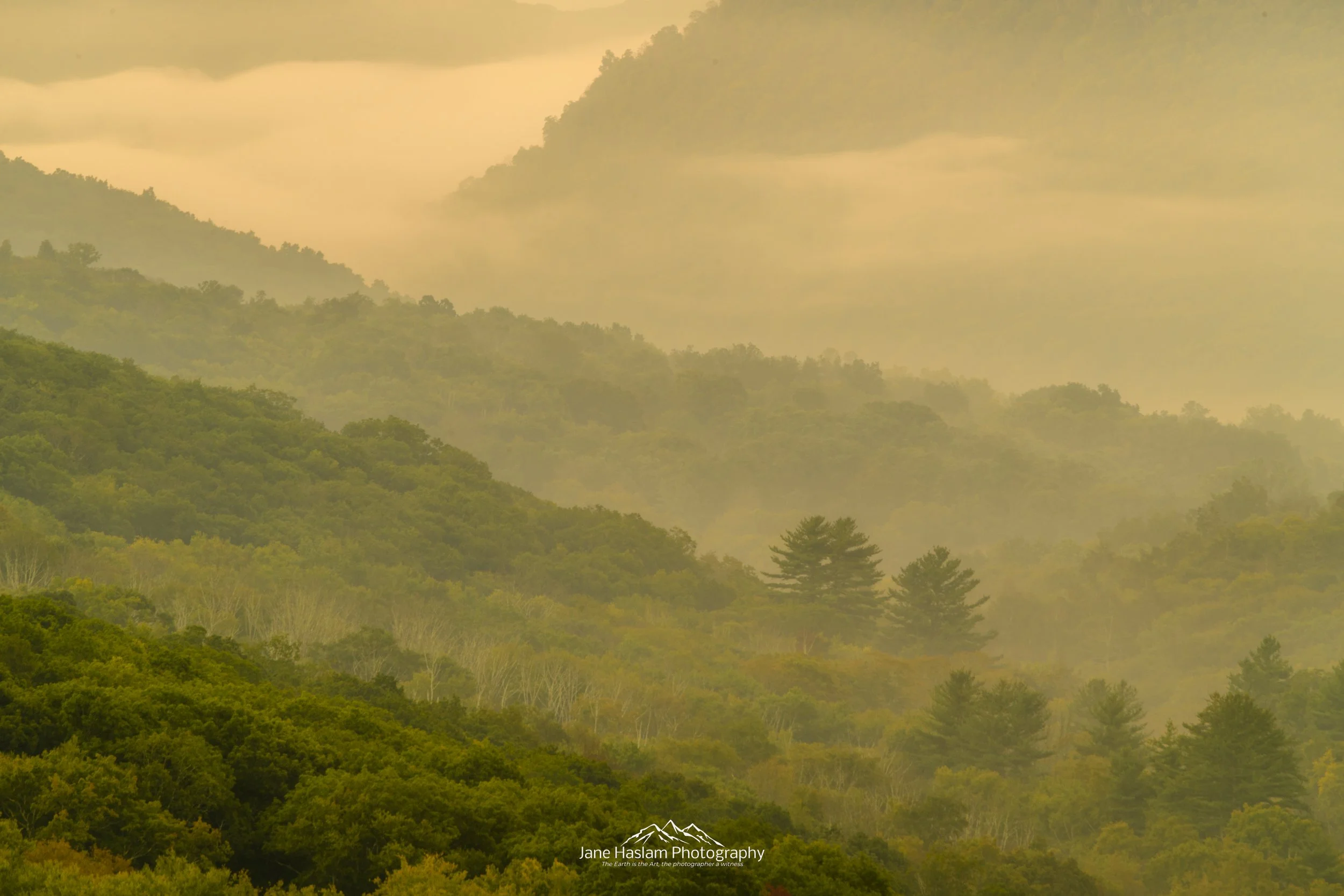 Early Morning inversions fill the Housatonic Valley in Kent, Connecticut. One of the beautiful views along the Macedonia Ridge.