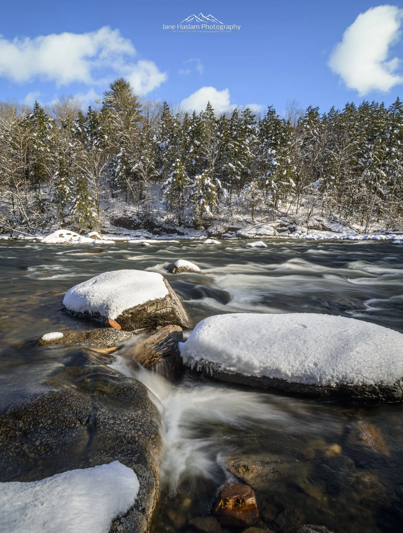 Winter sun on the Housatonic River in Western Connecticut