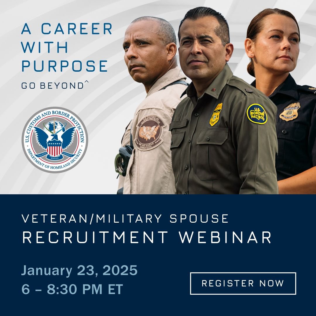 Screenshot of a social media post recruiting Customs Officers and Border Patrol Agents.