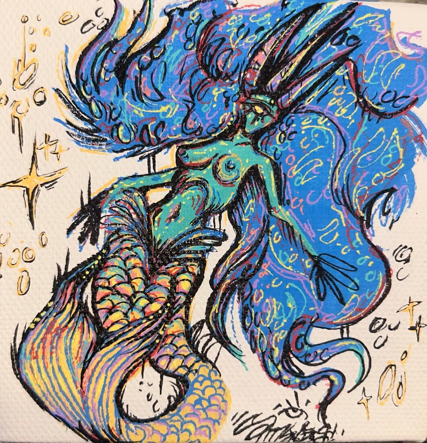 🧜🏽&zwj;♀️👁️ 

#art #siren #artistic #painting