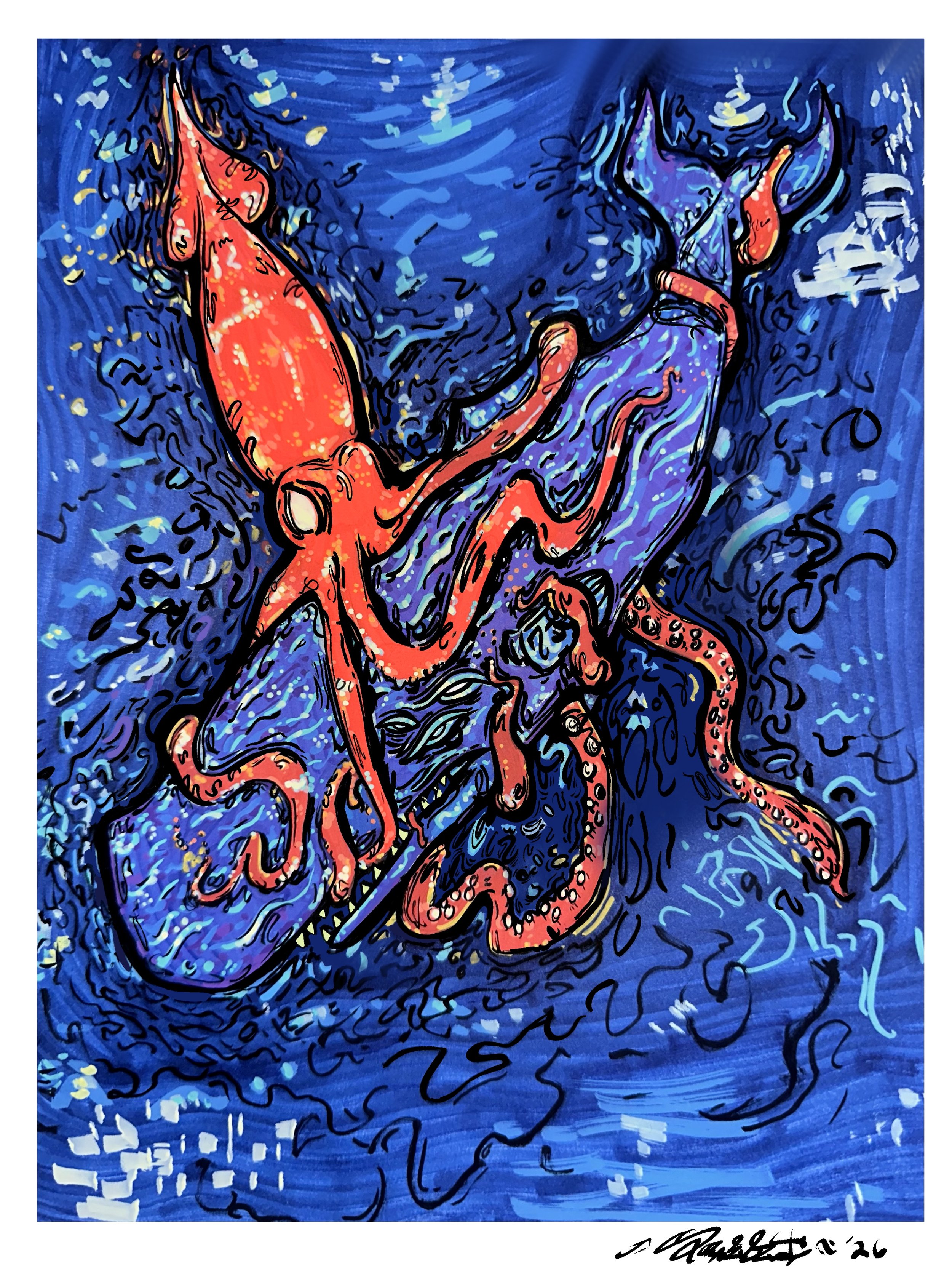 Based on the legendary battle between Giant Squid and Sperm Whale