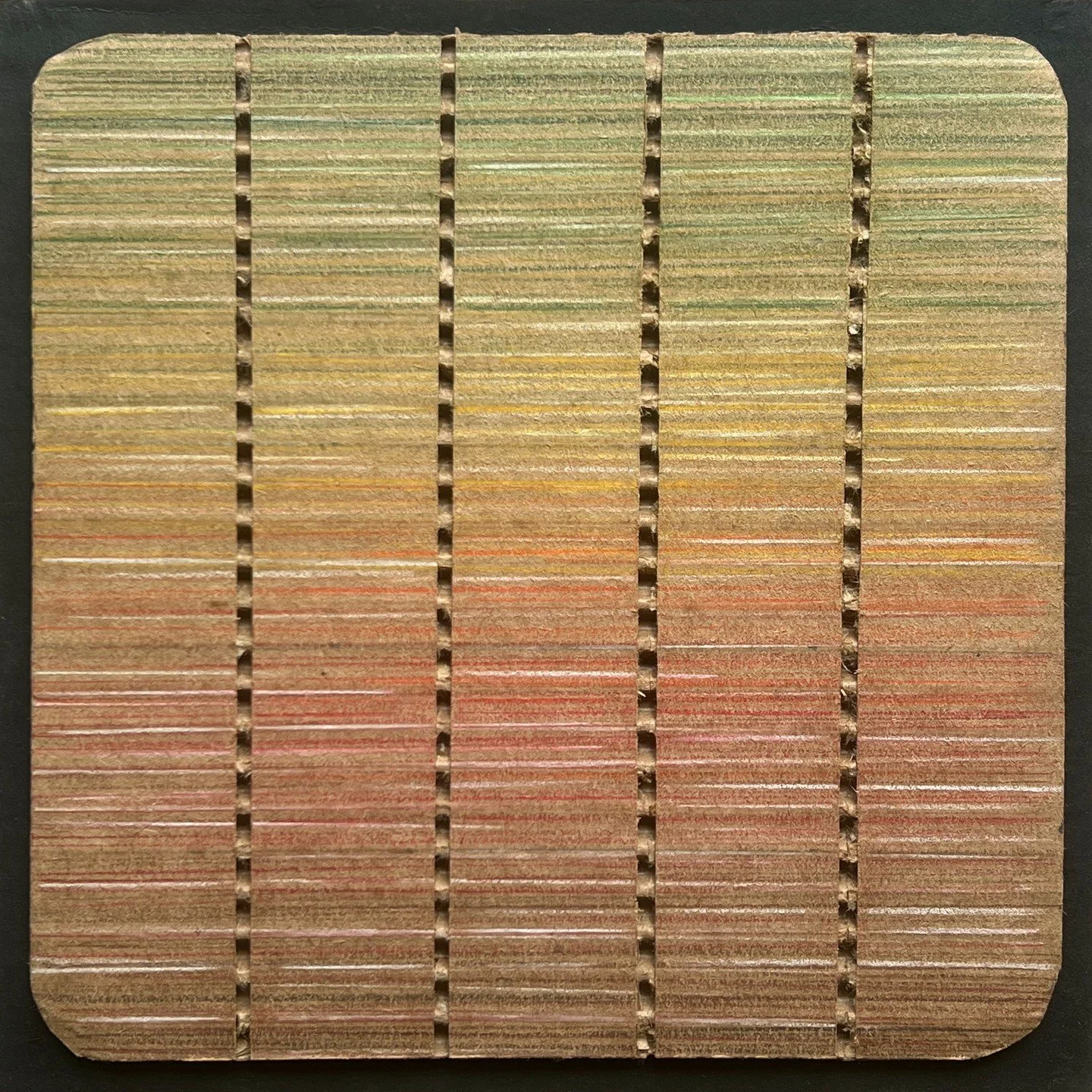 Join me for Open Studios weekend of Sep 28 &amp; 29, with Friday night preview

New work: Untitle tile, 2024. Mixed media (color pencil, cardboard), 8 x 8 in.

@1890bryantstudios 
@artspansf