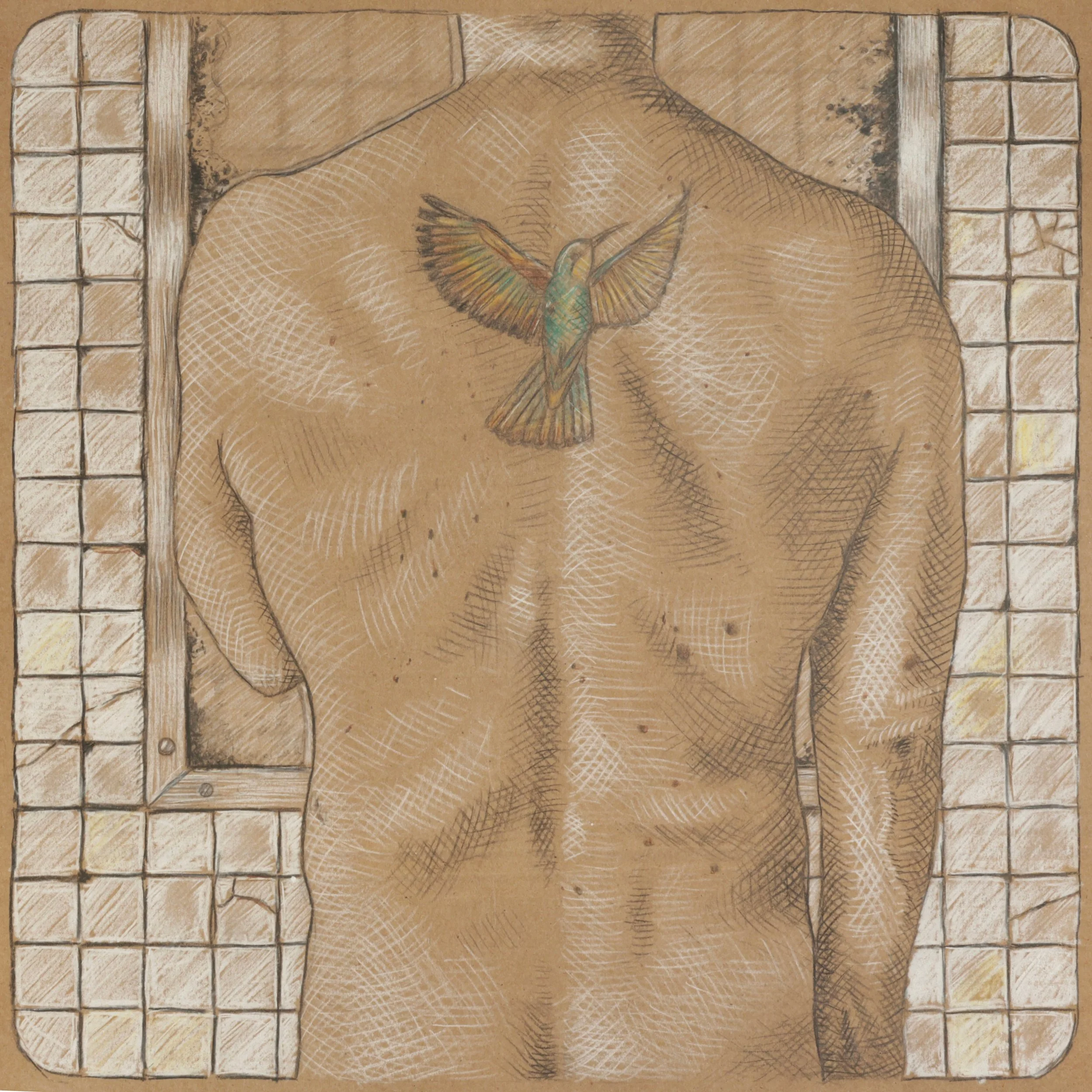 Another new work from my Profiles series, a companion to my other piece titled Recto Verso I. Recto Verso II (Profile 12-Mar-2026), 2026Color pencil on kraft paper, 14 x 14 in.