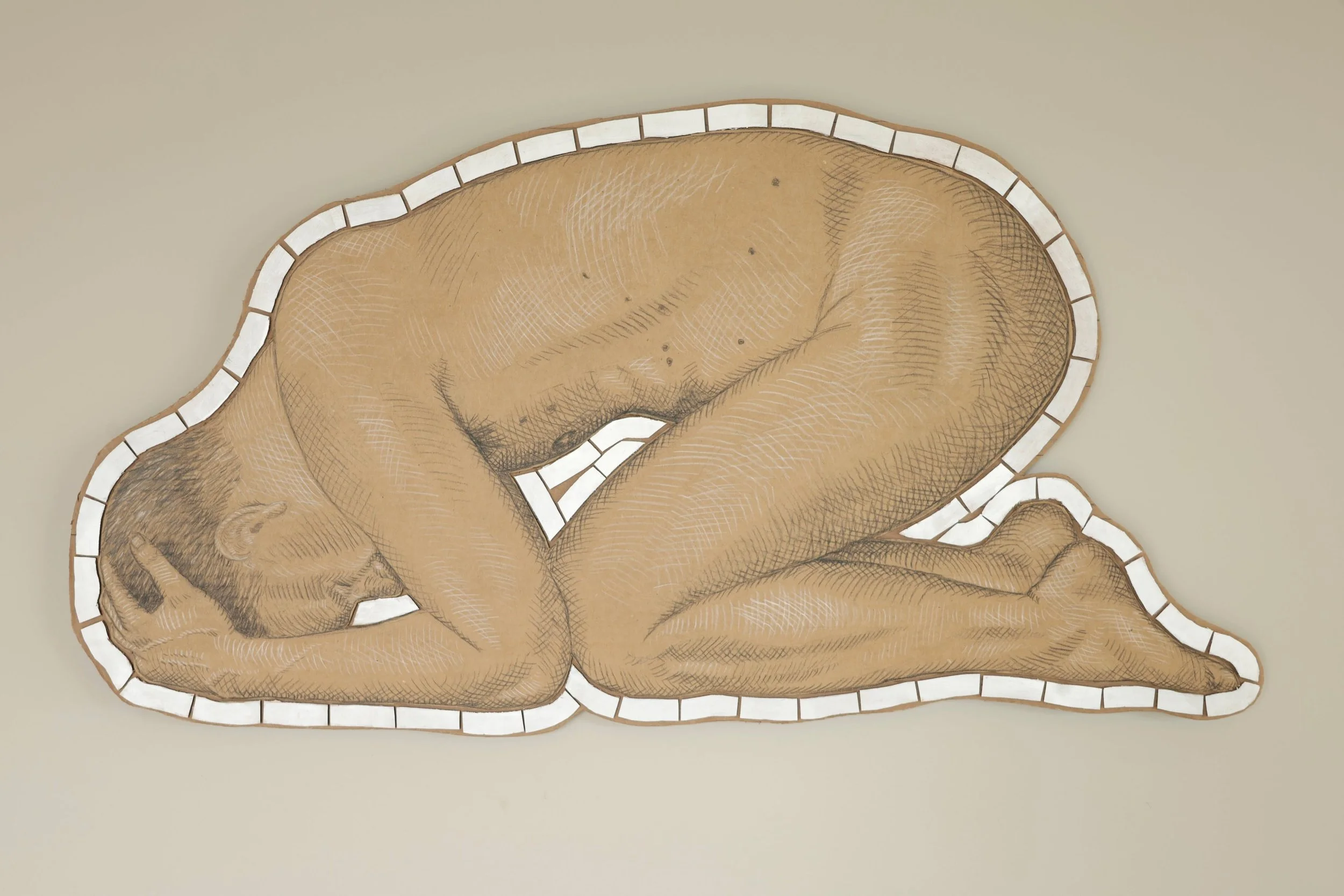The source of this work is from a photo I took of myself in my studio in 2000. It is a continuation of my "Profile" series, making the private public. The figure is more or less life size and cut out to the shape.Profile 18-Sep-2000, 2026