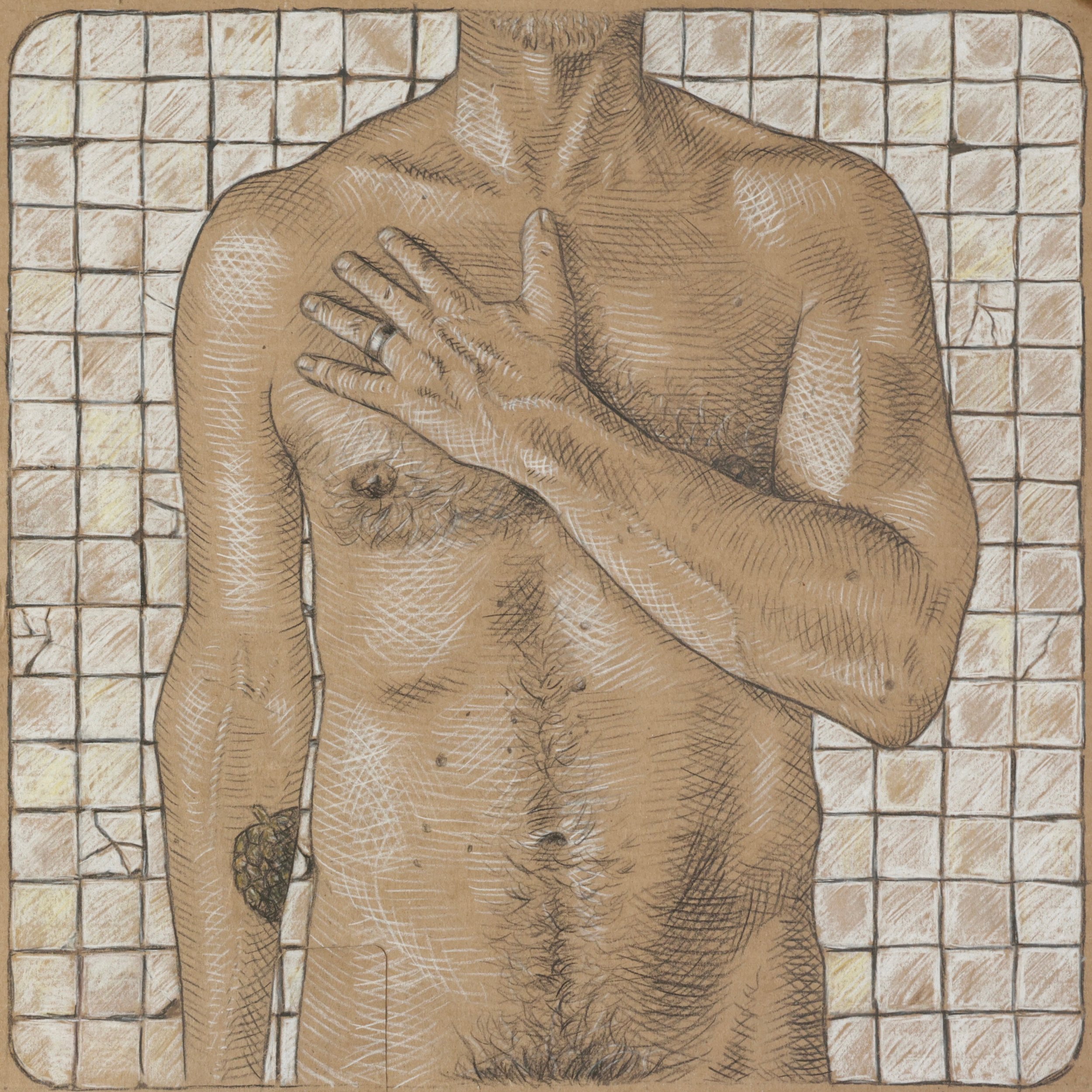 Recto Verso I (Profile), 2026
Color pencil on kraft paper, 14 x 14 in.