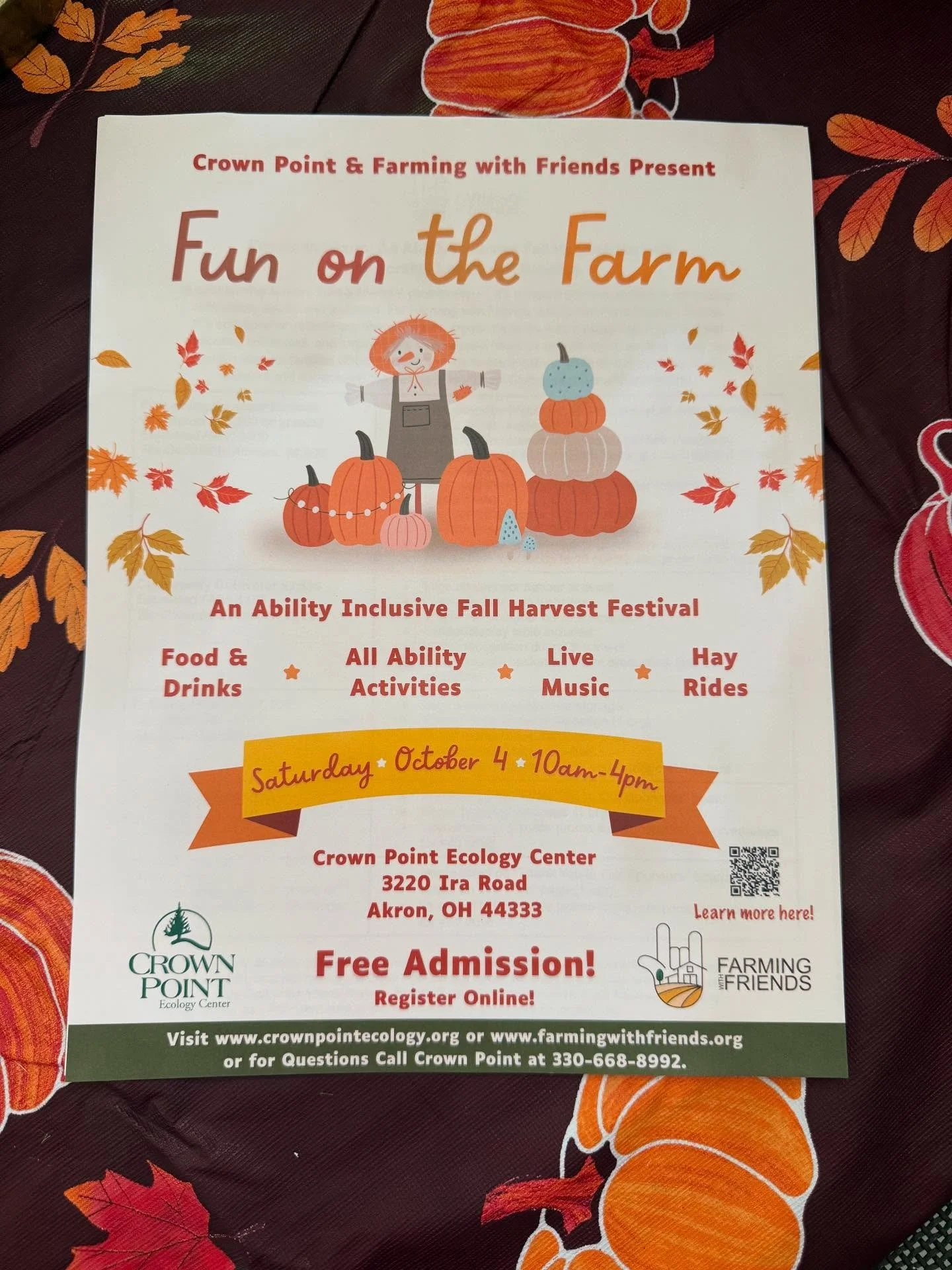 SAVE THE DATE! 🍂🍁🐐🐓Fun on the Farm is coming soon at Crown Point! A free (yes free!!) event on Saturday October 4th 10-4pm, see you there!!! @farming.with.friends